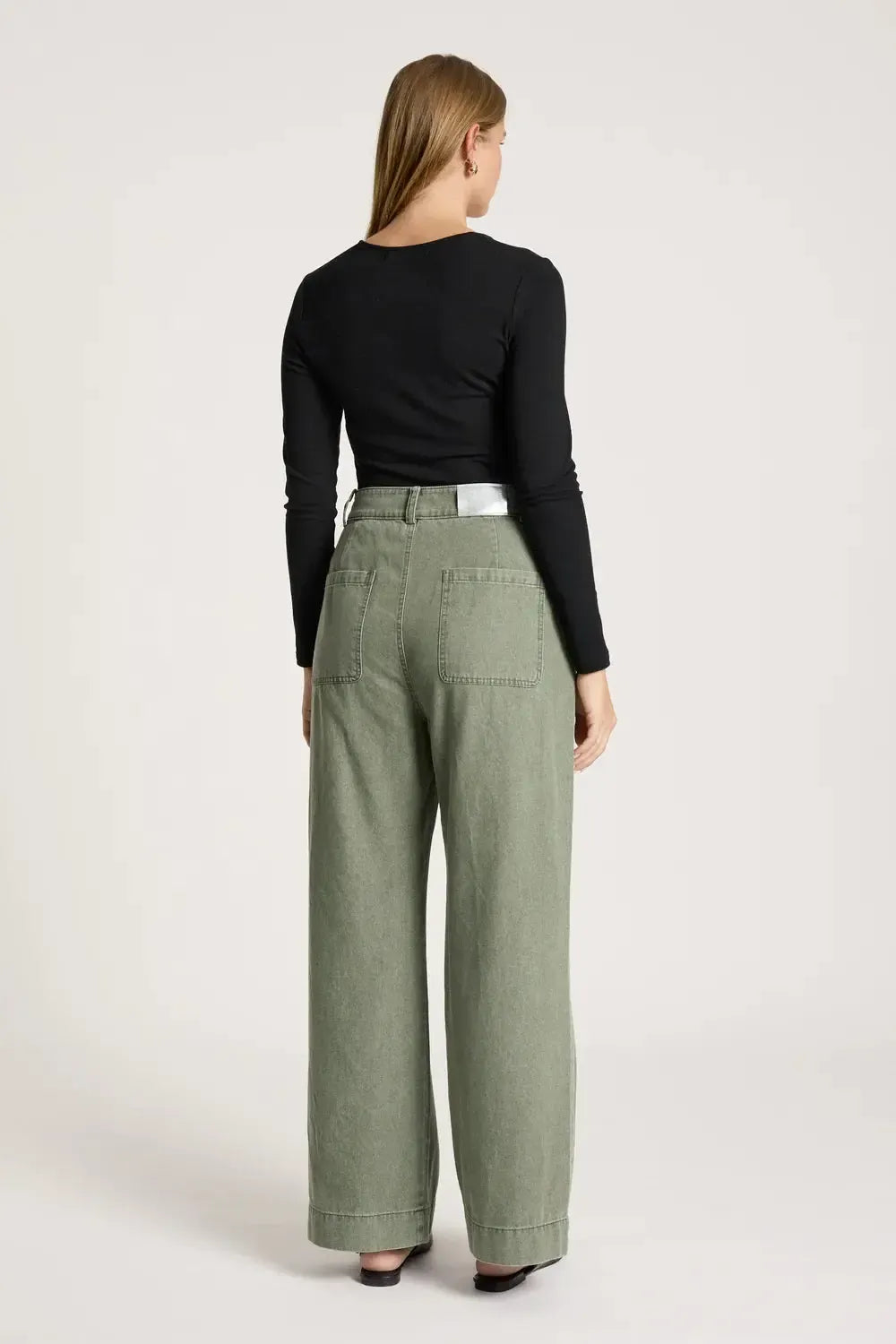 Bodhi Denim Pant - Olive-Pants-Eb & Ive-The Bay Room
