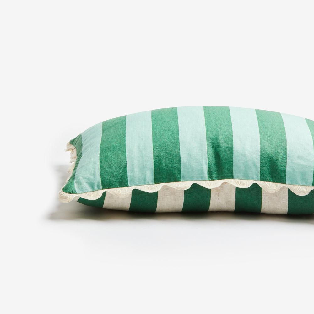 Bold Stripe Verde 60x40cm Cushion-Soft Furnishings-Bonnie & Neil-The Bay Room