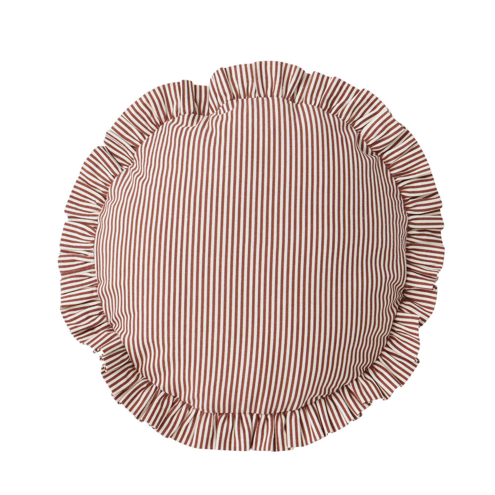 Bonny Cotton Round Cushion 40cm Russet/Ivory-Soft Furnishings-Coast To Coast Home-The Bay Room
