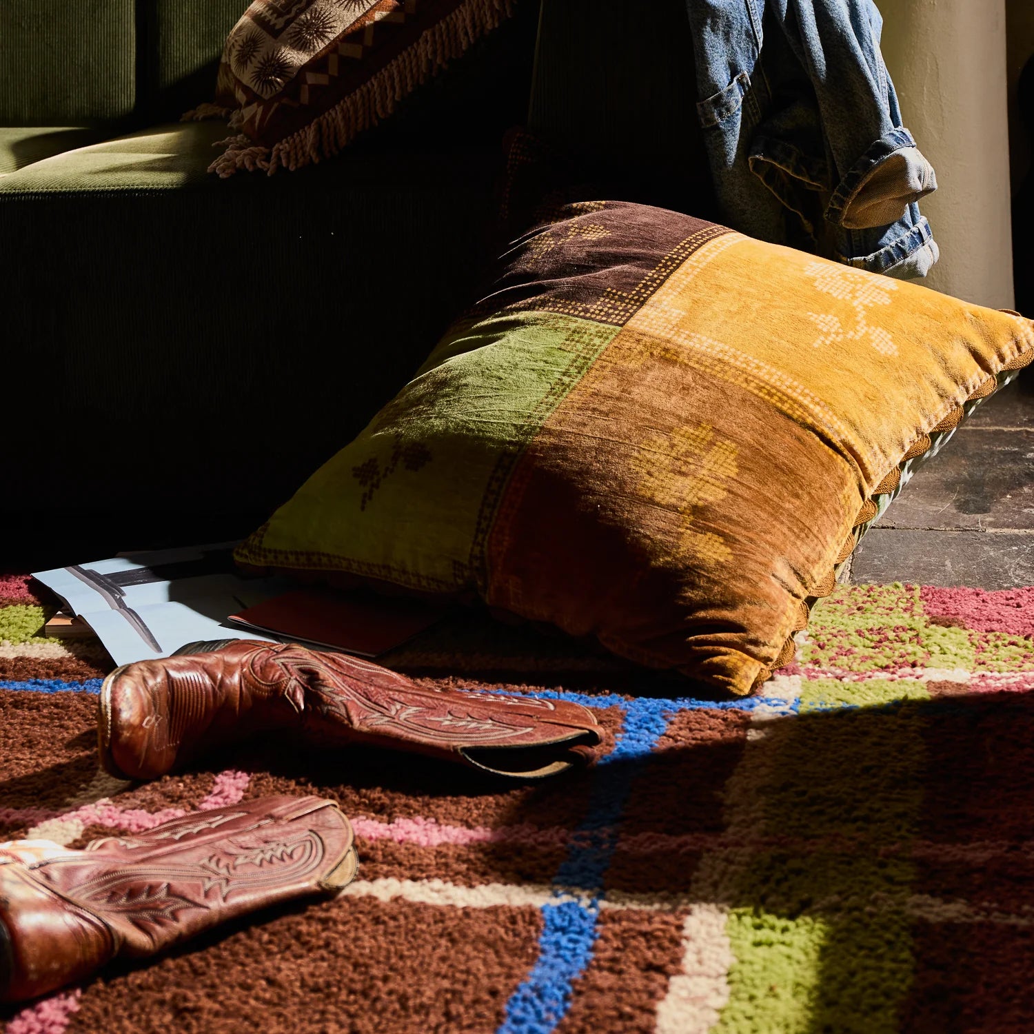 Bonny Reversible Velvet Cushion - Tigers Eye-Soft Furnishings-Sage & Clare-The Bay Room