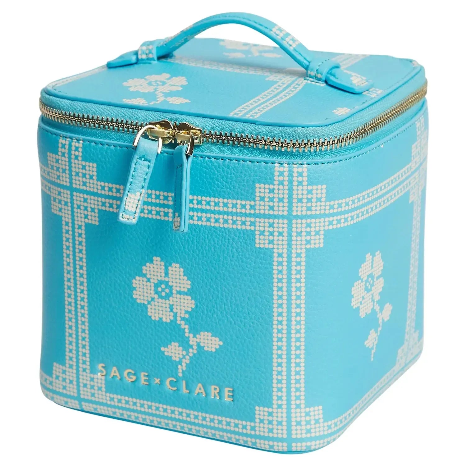 Bonny Small Vanity Case - Turquoise-Beauty & Well-Being-Sage & Clare-The Bay Room