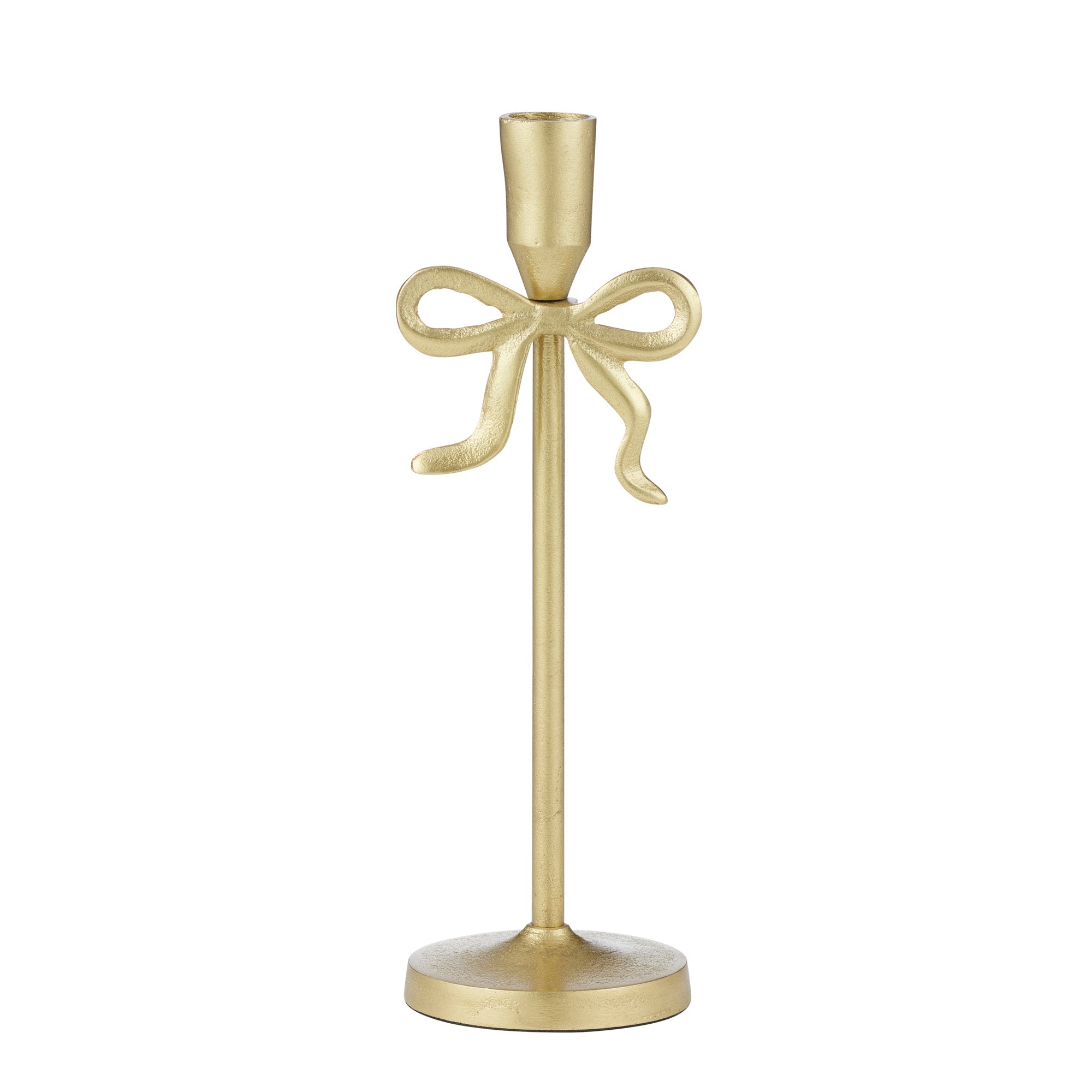 Bow Metal Candleholder 10.5x24.5cm Gold-Decor Items-Coast To Coast Home-The Bay Room