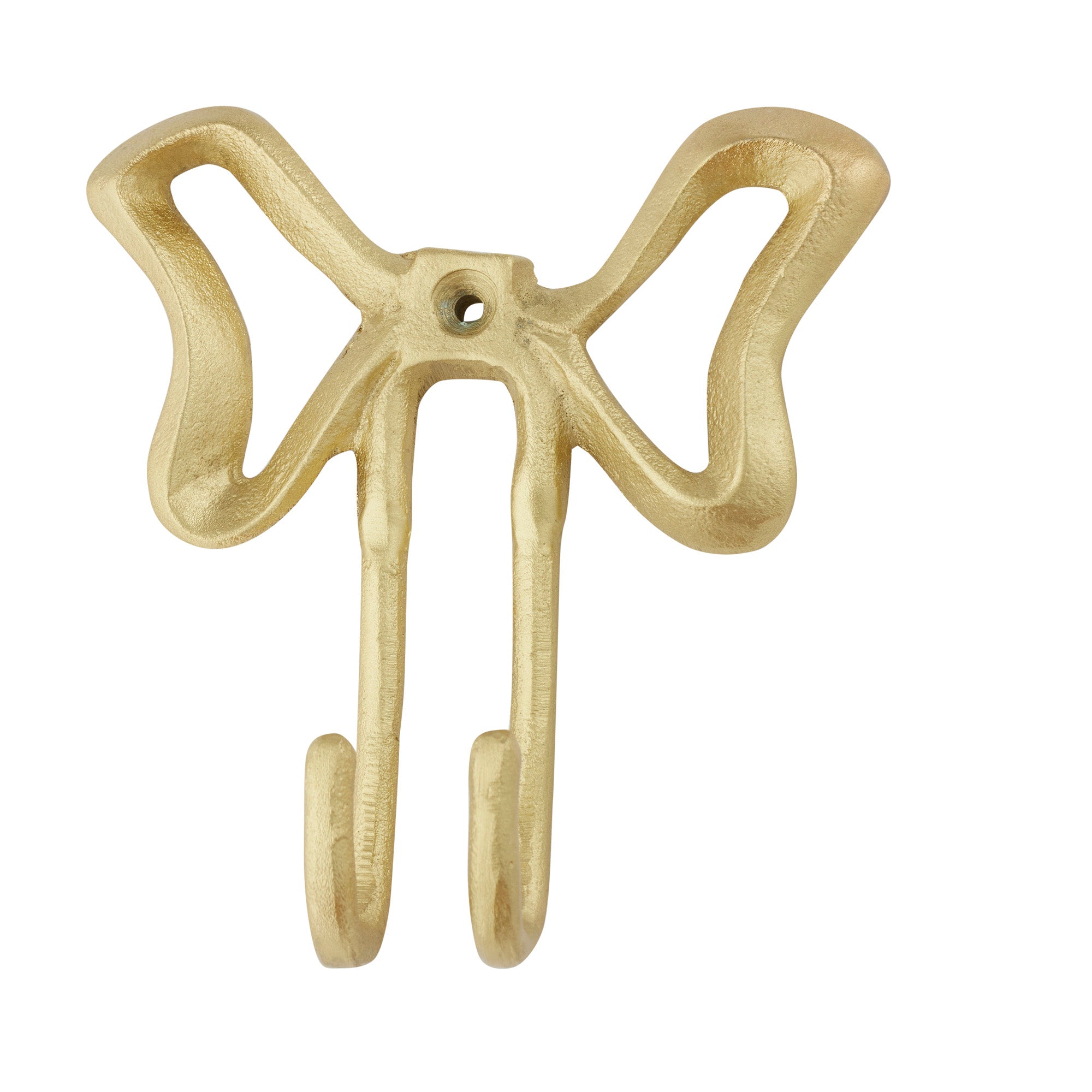 Bow Metal Wall Hook 14.5x15.5cm Gold-Wall Decor-Coast To Coast Home-The Bay Room