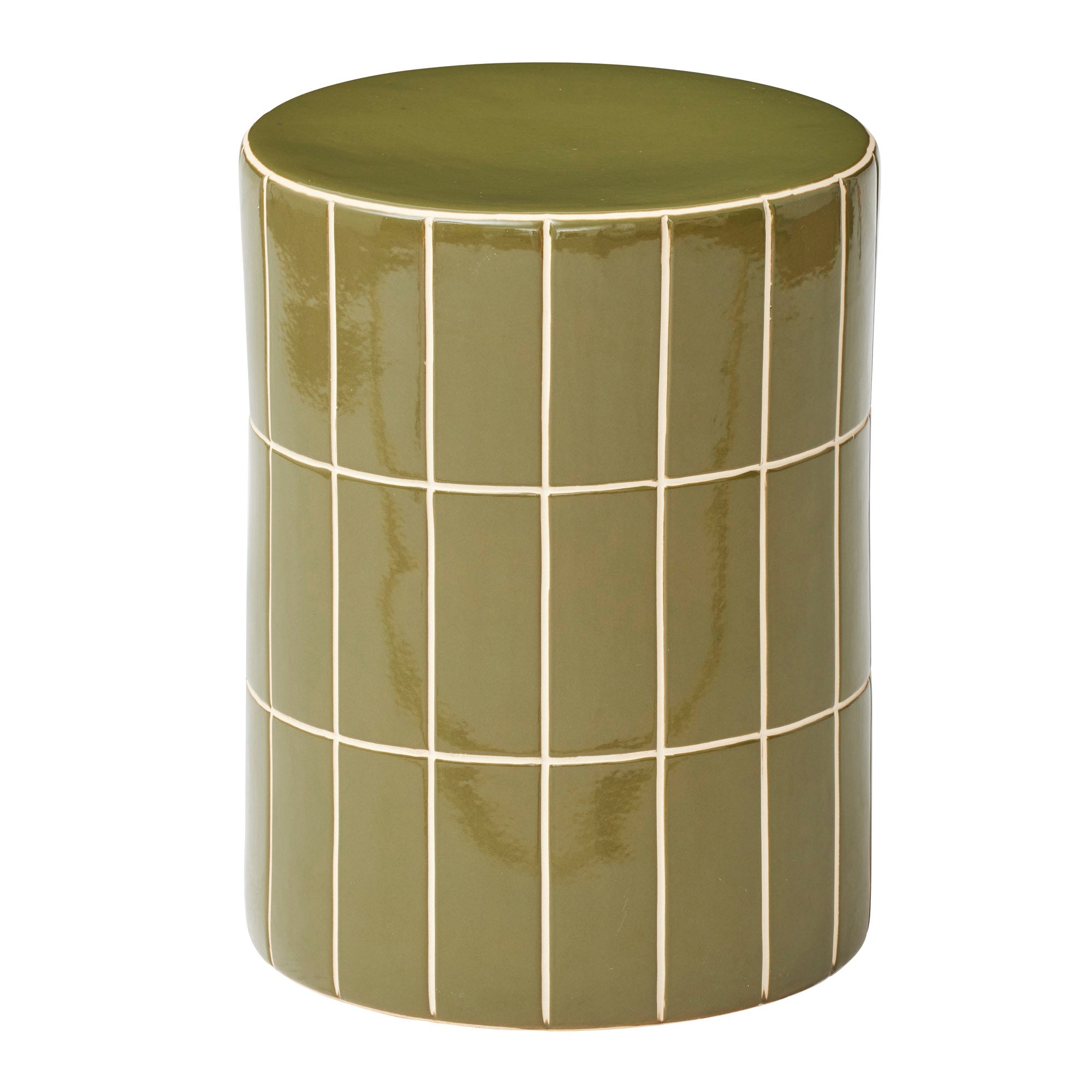 Boyd Ceramic Tile Stool 33x44cm Olive-Coast To Coast Home-The Bay Room