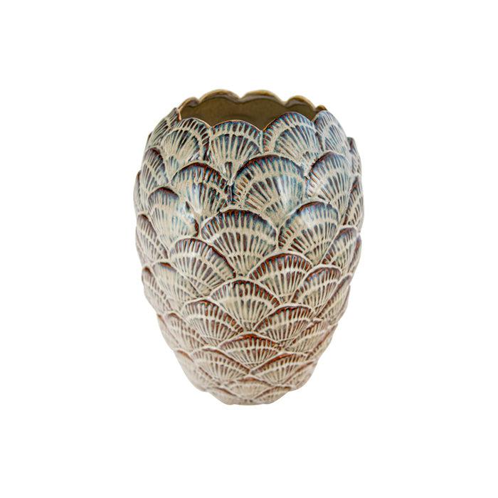 Brae Taupe Ceramic Shell Vase-Pots, Planters & Vases-Pure Homewares-The Bay Room