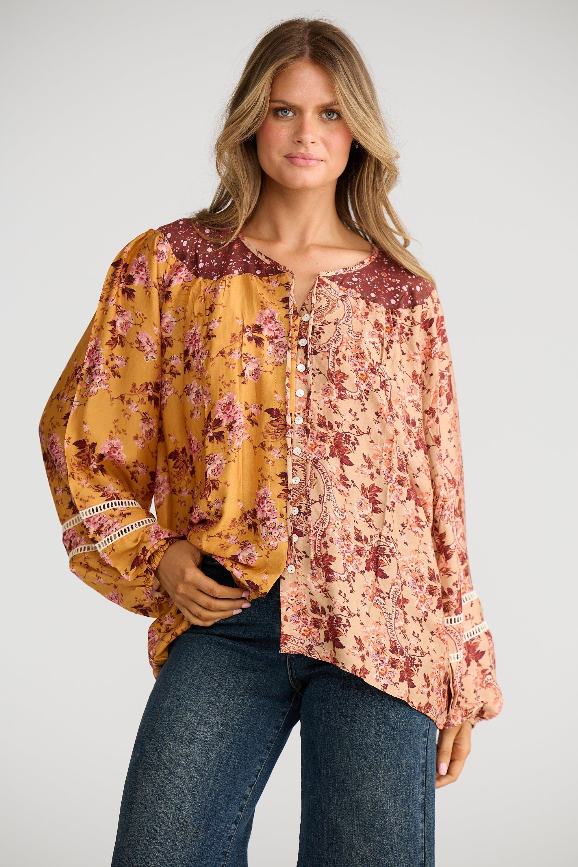Briar Blouse - Wildflower Splice-Tops-Talisman-The Bay Room