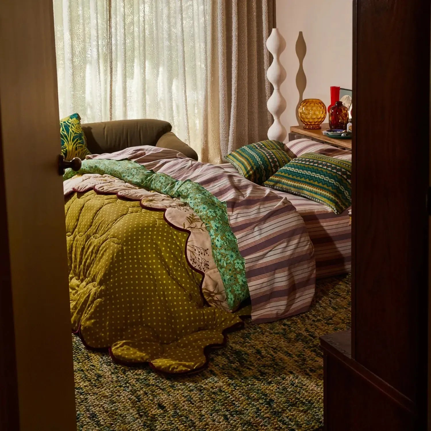 Brigitte Cotton Sheets - Mahogany-Soft Furnishings-Sage & Clare-The Bay Room
