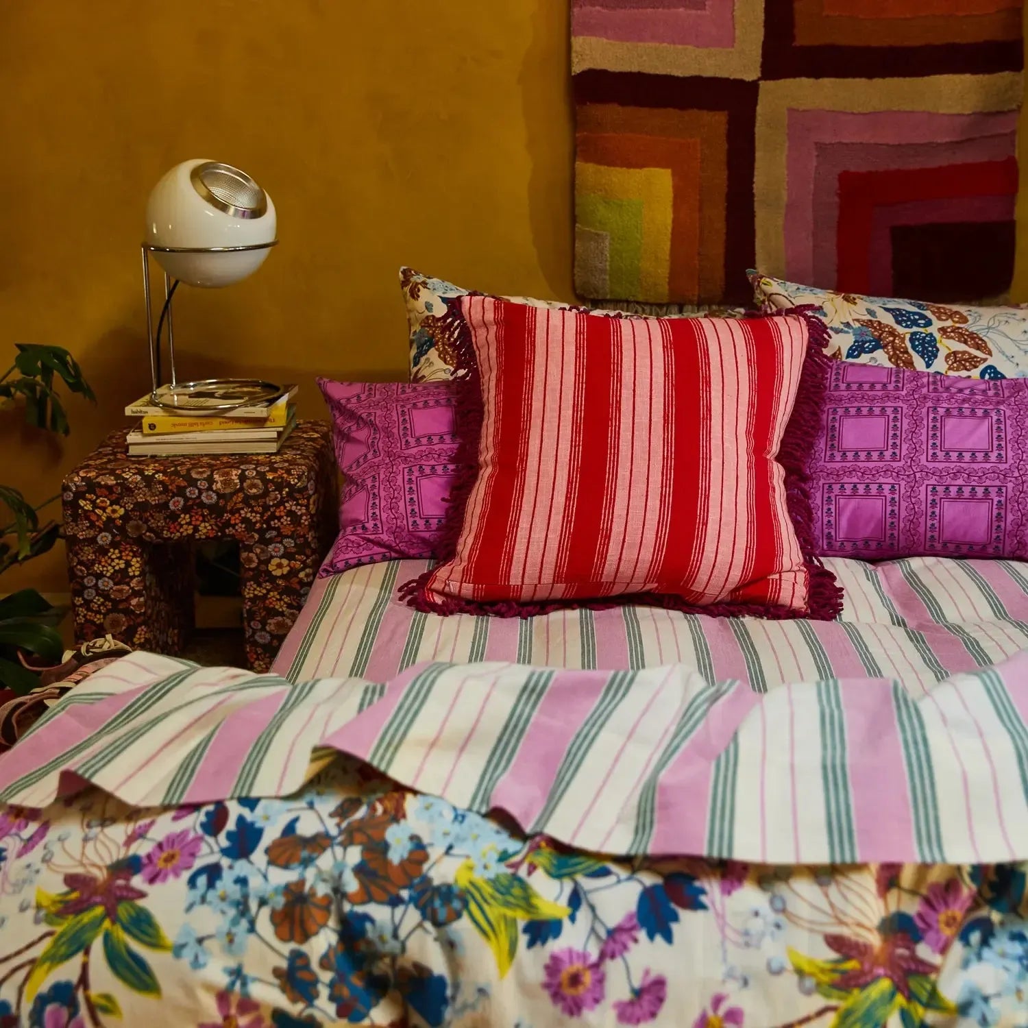 Brigitte Velvet Cushion - Cosmo Pink-Soft Furnishings-Sage & Clare-The Bay Room