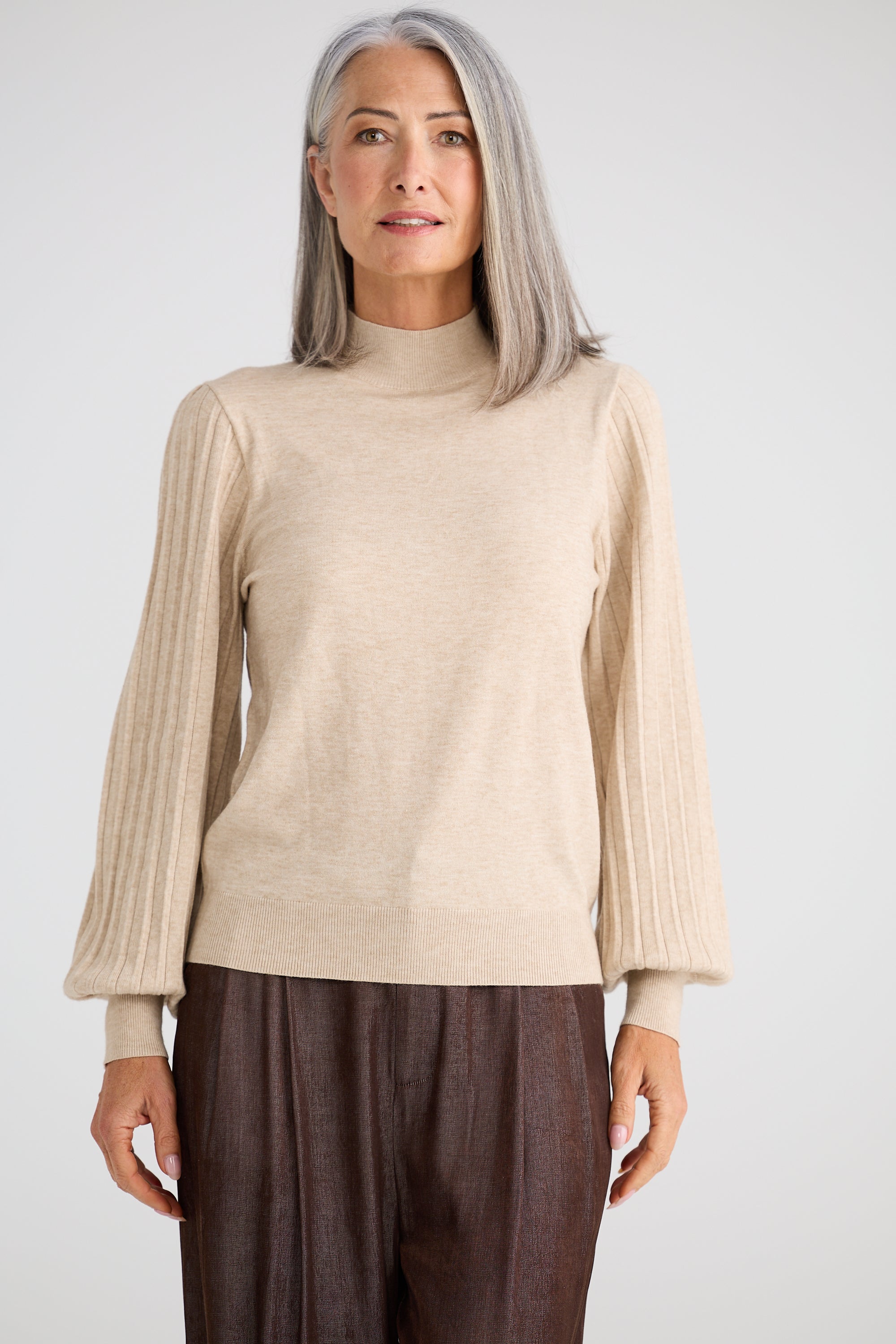 Briony Knit Top - Oat Marle-Tops-Brave & True-The Bay Room