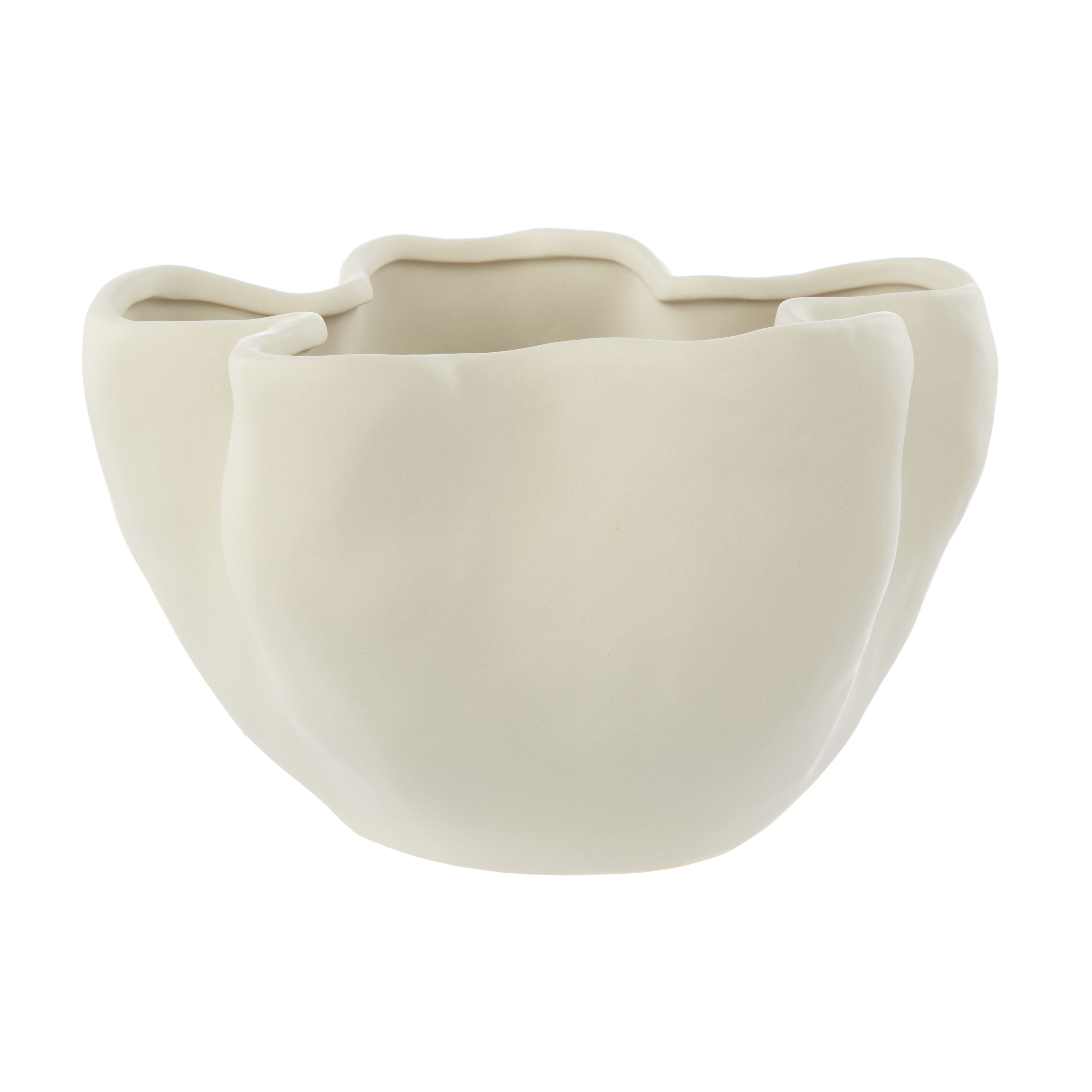 Brooke Vase Cream 26.3x24.3x16cm-Pots, Planters & Vases-Amalfi-The Bay Room
