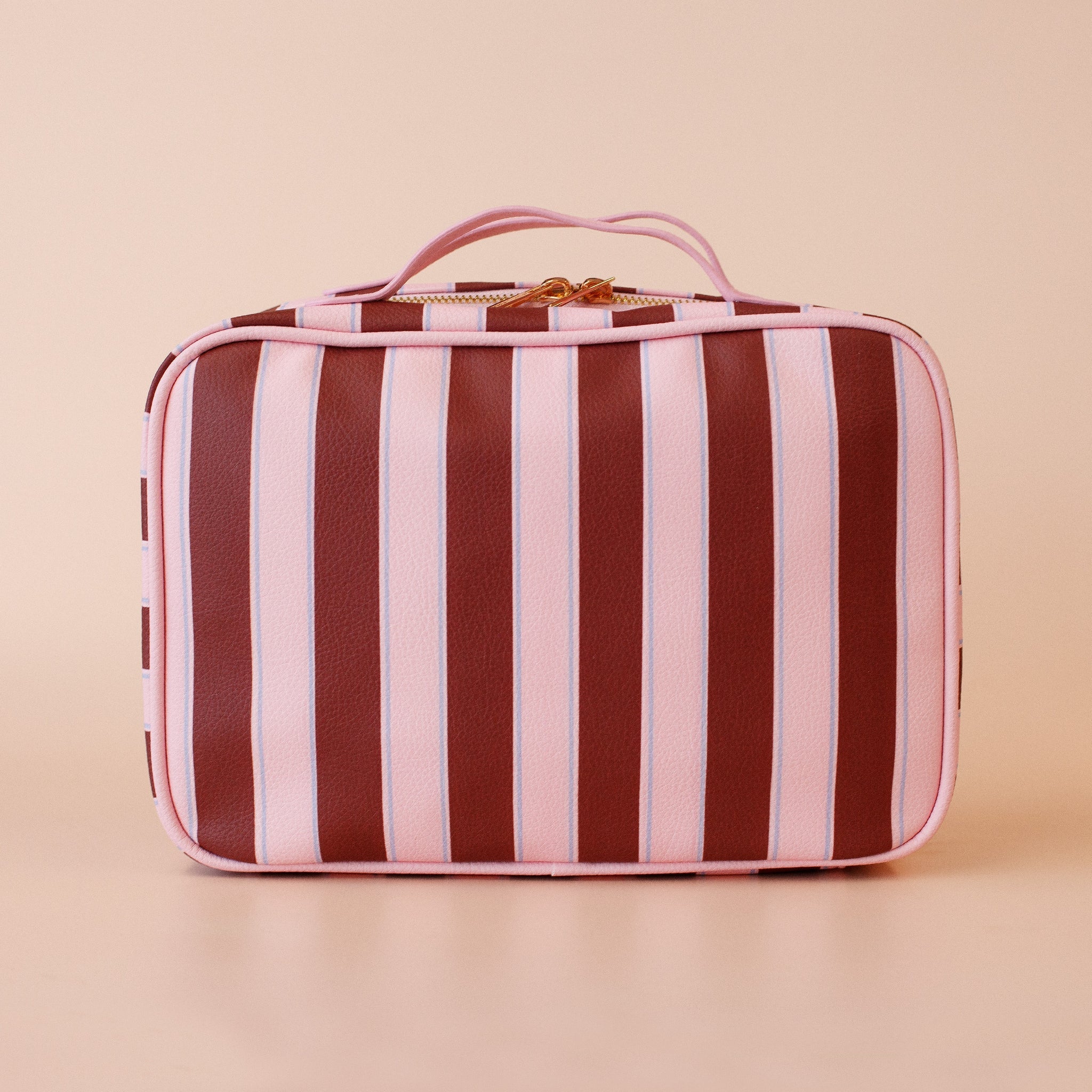 Burgundy Stripe Cosmetic Bag-Beauty & Well-Being-Fox & Fallow-The Bay Room