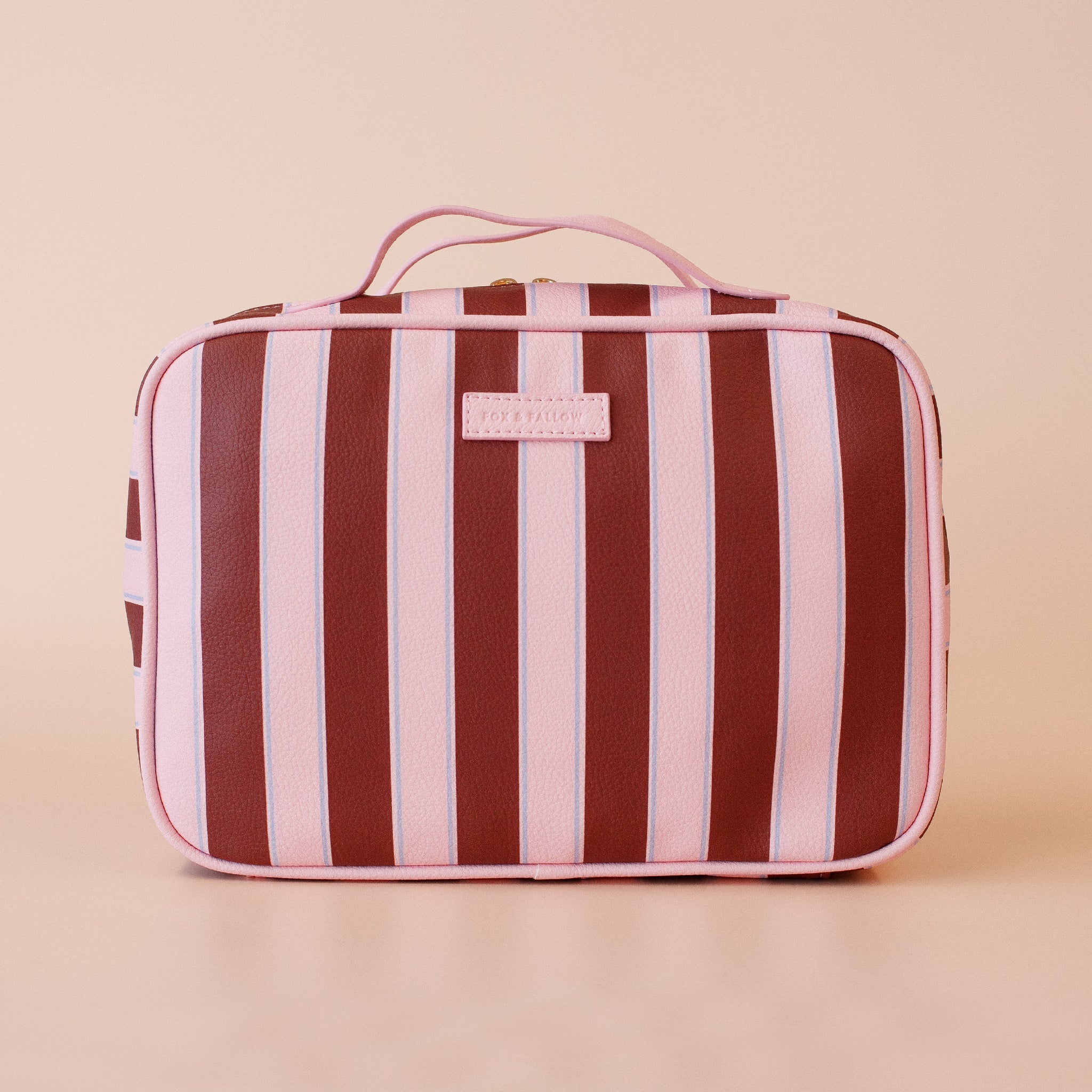 Burgundy Stripe Cosmetic Bag-Beauty & Well-Being-Fox & Fallow-The Bay Room