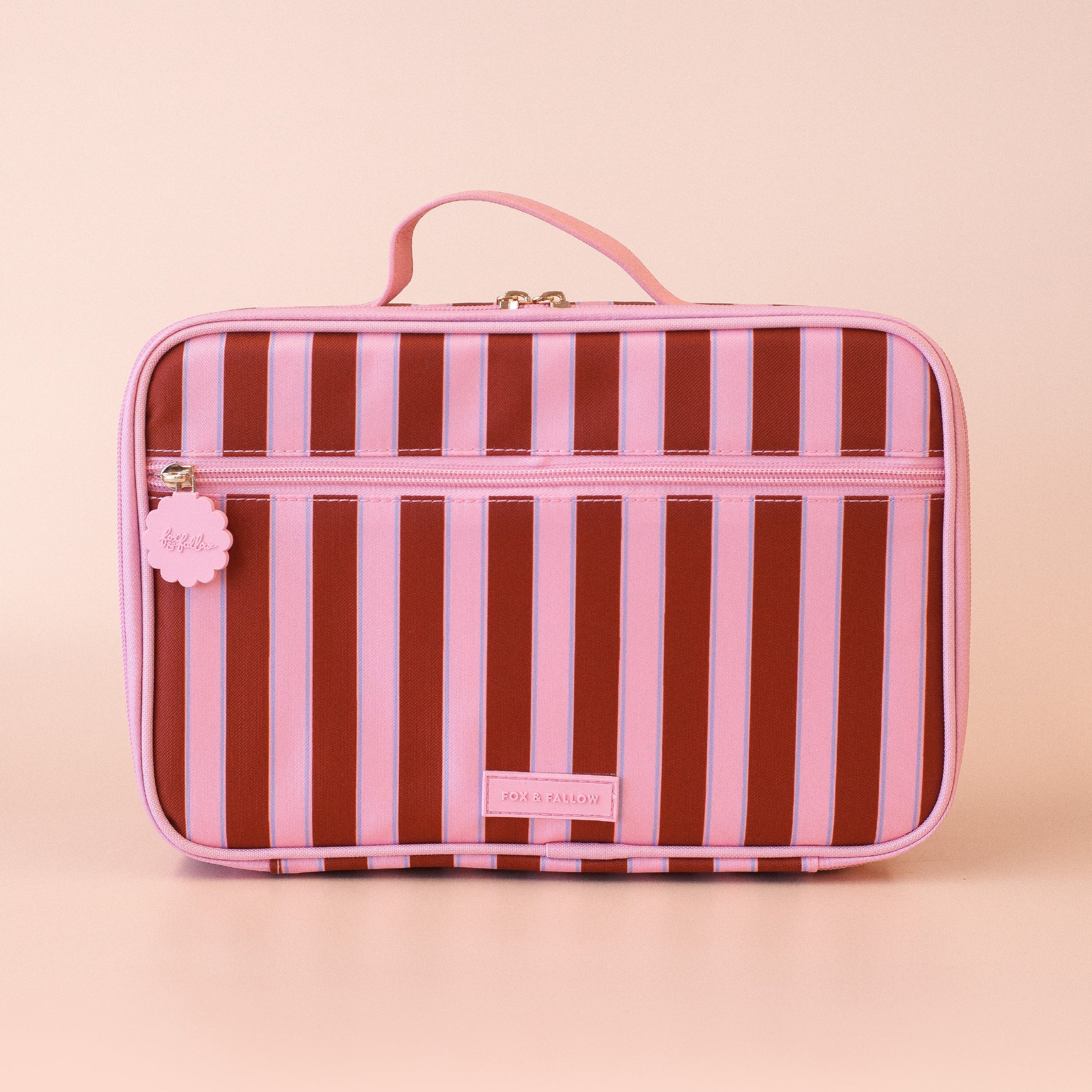 Burgundy Stripe Large Lunch Bag-Nursery & Nurture-Fox & Fallow-The Bay Room