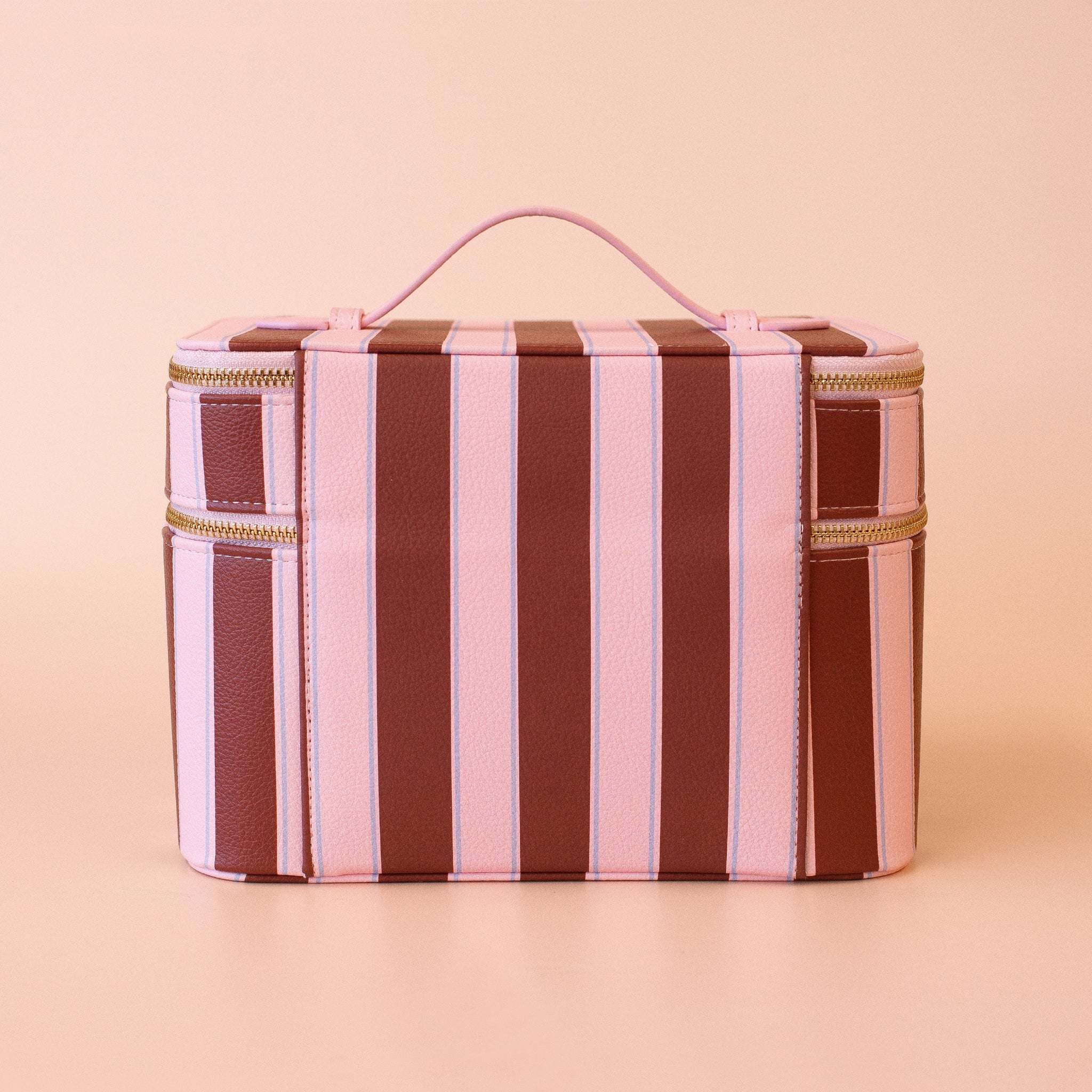 Burgundy Stripe Vanity Case - 'The Classic'-Beauty & Well-Being-Fox & Fallow-The Bay Room