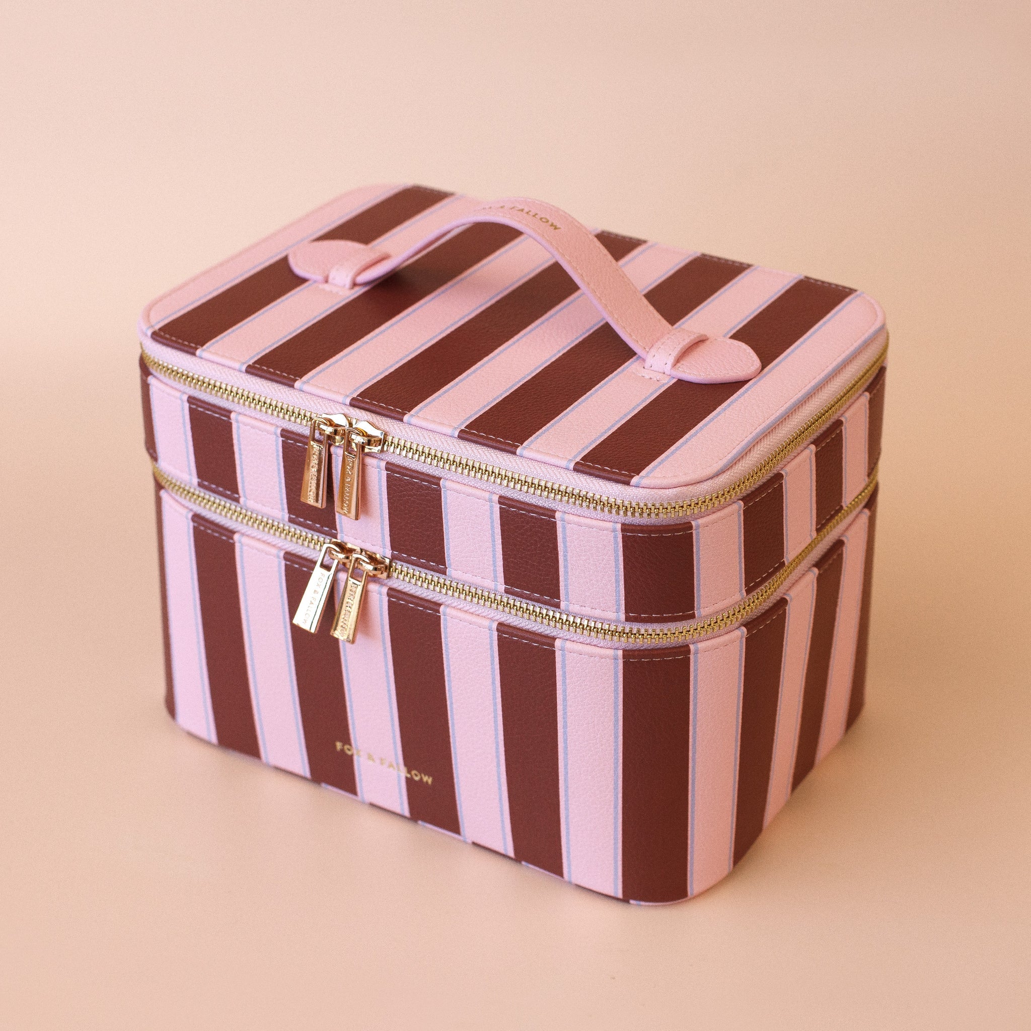 Burgundy Stripe Vanity Case - 'The Classic'-Beauty & Well-Being-Fox & Fallow-The Bay Room