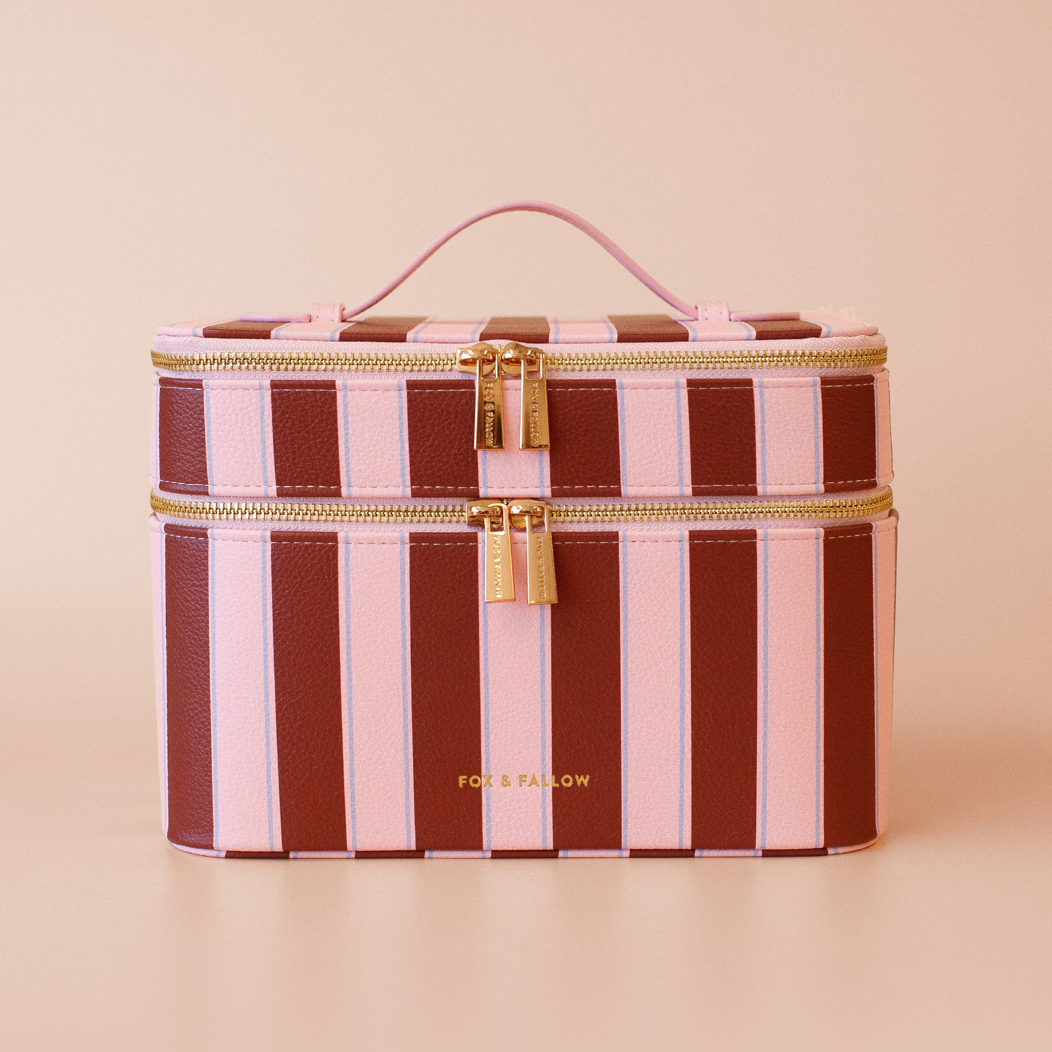 Burgundy Stripe Vanity Case - 'The Classic'-Beauty & Well-Being-Fox & Fallow-The Bay Room