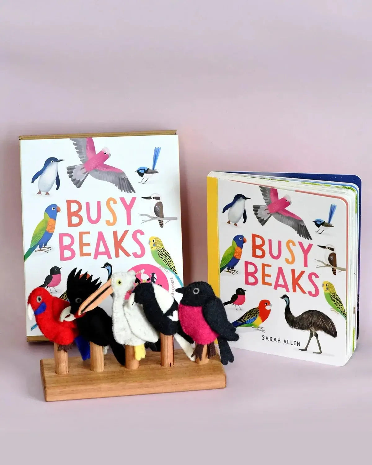 Busy Beaks Finger Puppets and Book Set by Sarah Allen-Toys-Tara Treasures-The Bay Room