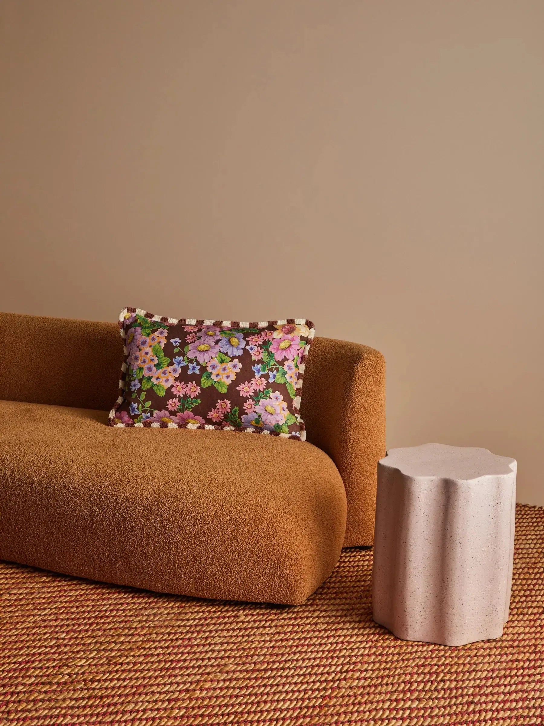Buttercup Brown Linen Cushion 60x40cm-Soft Furnishings-Bonnie & Neil-The Bay Room