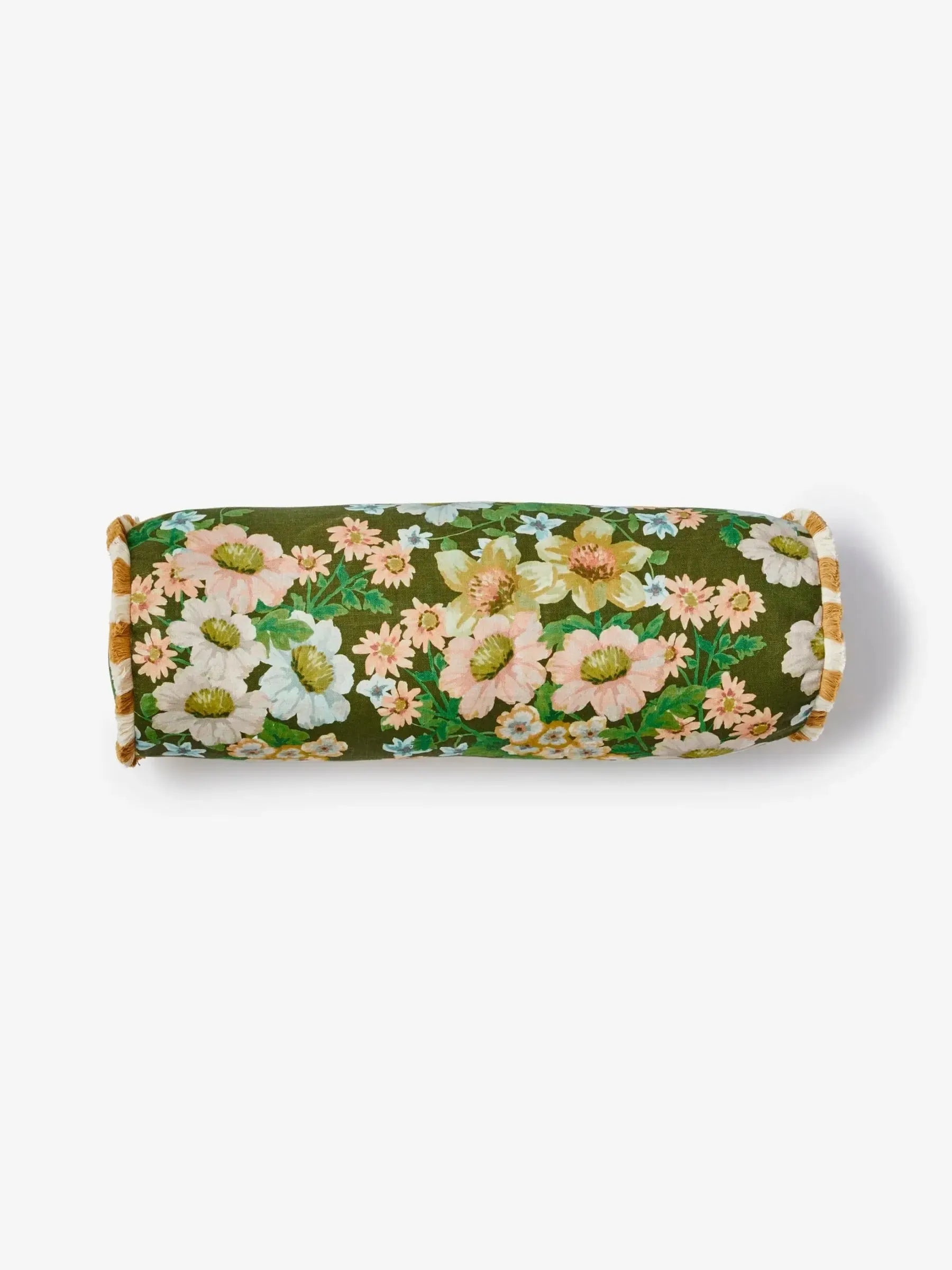 Buttercup Olive Linen Bolster 60x20cm-Soft Furnishings-Bonnie & Neil-The Bay Room