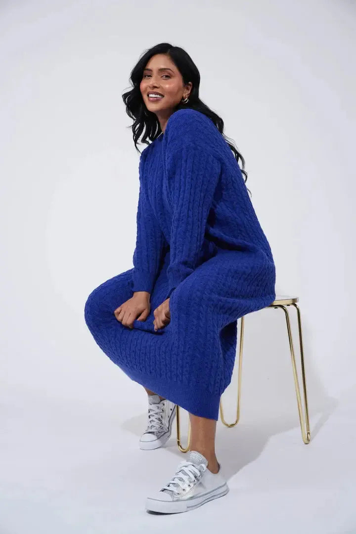 Cadiz Knit Dress - Cobalt-Dresses-Haven-The Bay Room