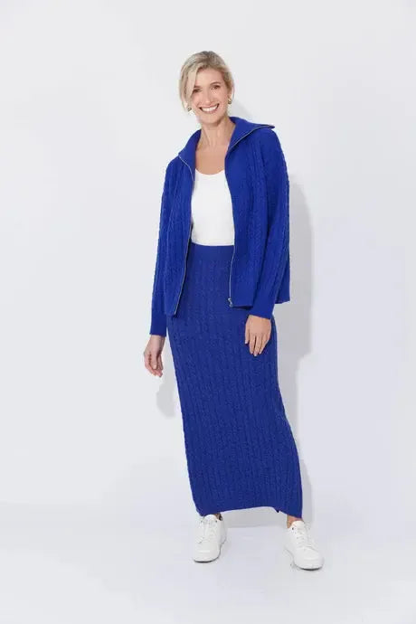 Cadiz Zip Jumper - Cobalt-Knitwear & Jumpers-Haven-The Bay Room