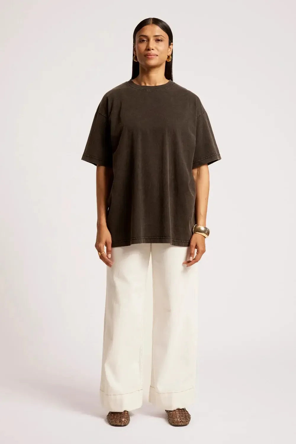 Caldera Oversize Tshirt - Black-Tops-Eb & Ive-The Bay Room