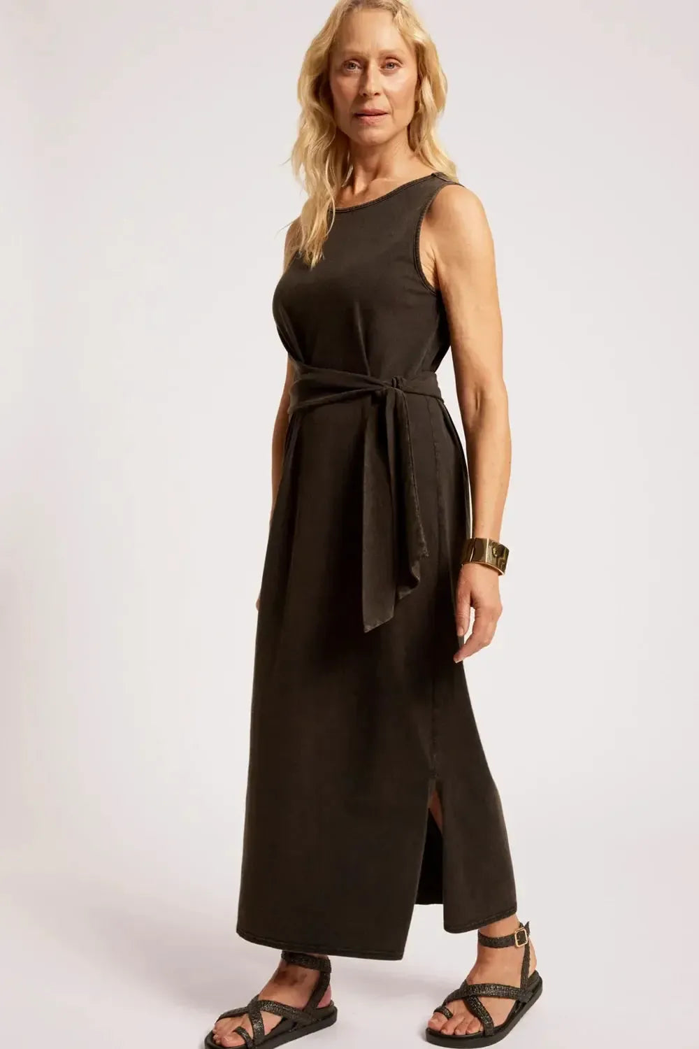 Caldera Wrap Tank Dress - Black-Dresses-Eb & Ive-The Bay Room
