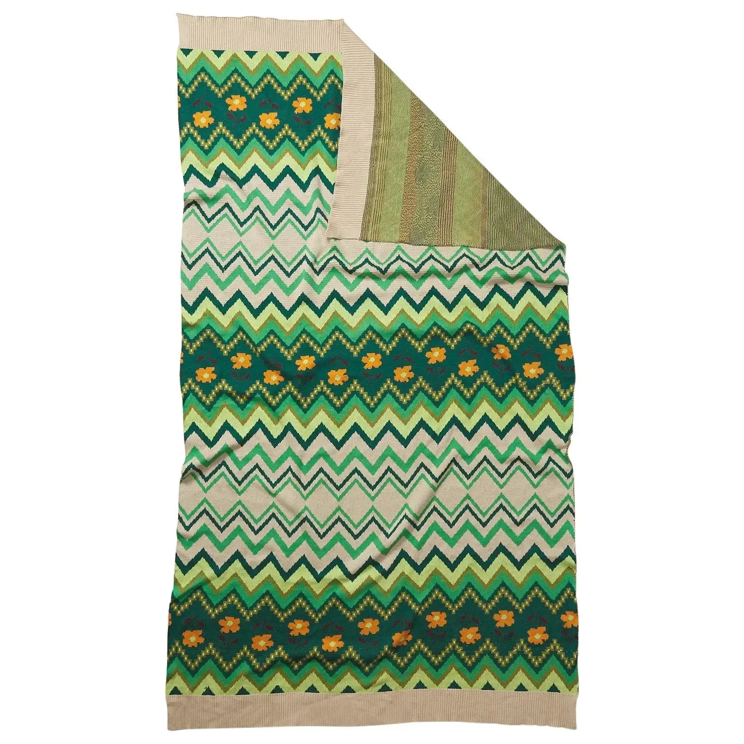 Calina Cotton Knit Blanket - Verdant-Soft Furnishings-Sage & Clare-The Bay Room