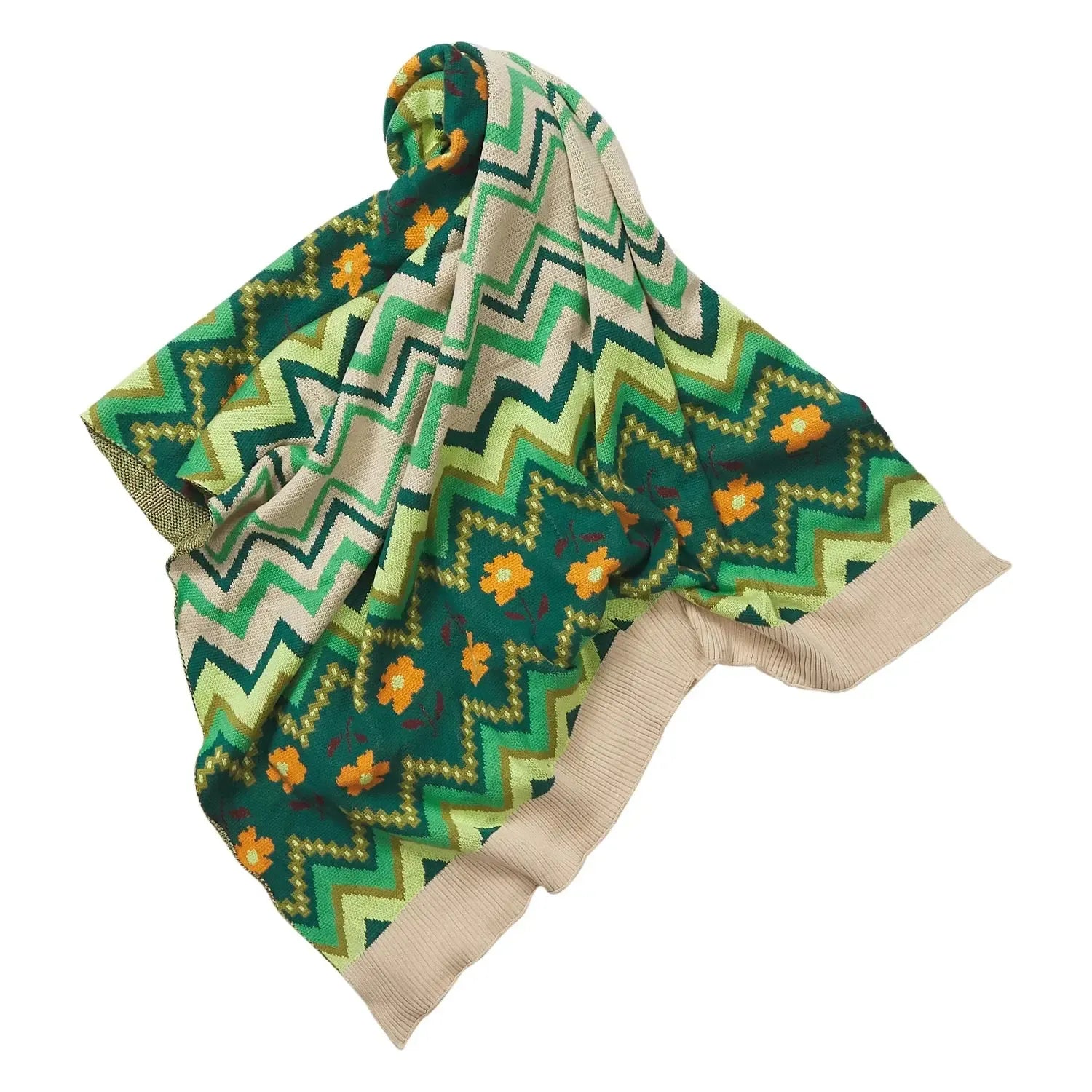 Calina Cotton Knit Blanket - Verdant-Soft Furnishings-Sage & Clare-The Bay Room