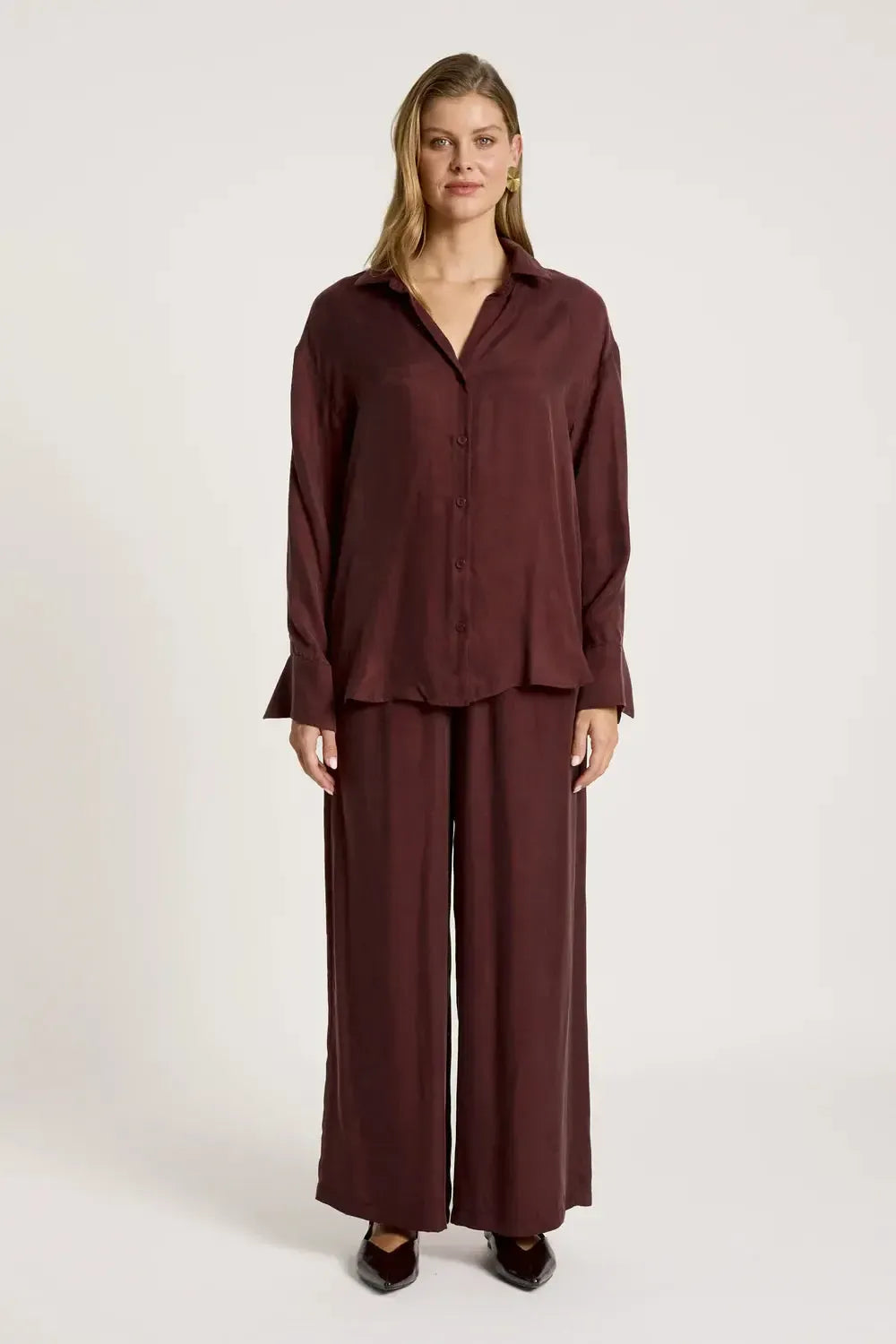 Calista Shirt - Mahogany-Tops-Eb & Ive-The Bay Room