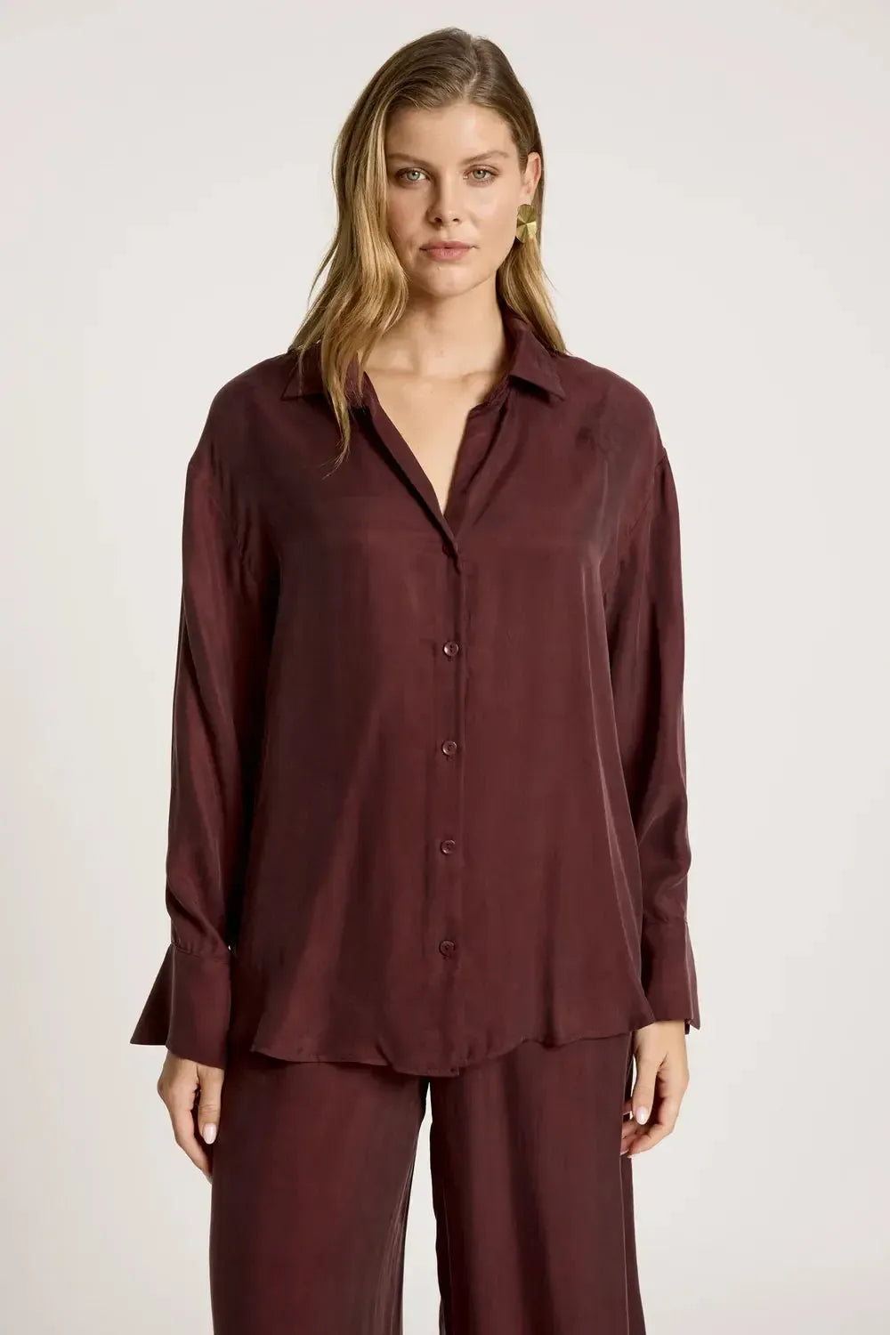 Calista Shirt - Mahogany-Tops-Eb & Ive-The Bay Room