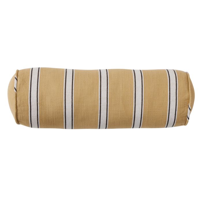 Camella Cotton Bolster 18x50cm Toffee/Black-Soft Furnishings-Coast To Coast Home-The Bay Room