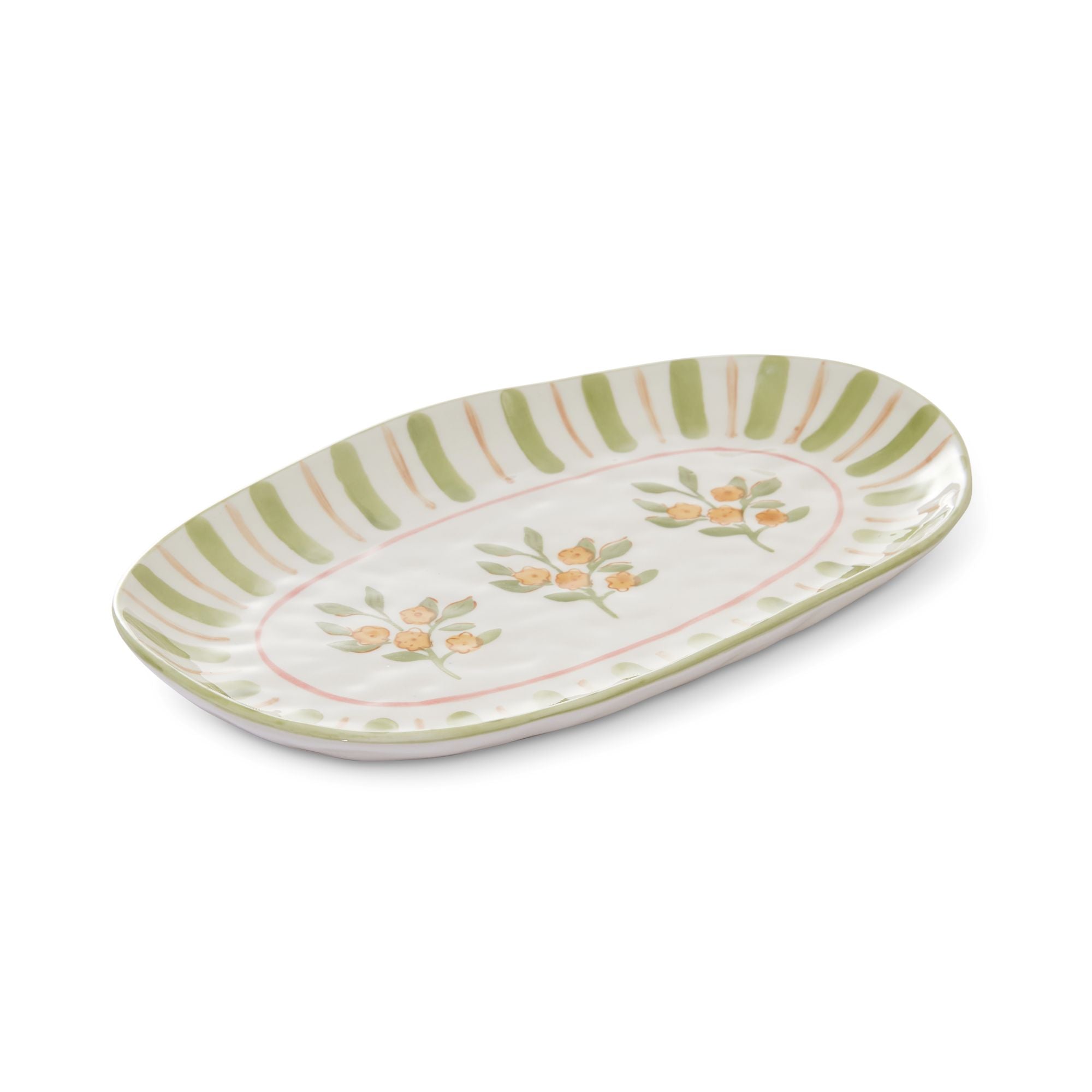 Camille Pink/Green Platter-Dining & Entertaining-Madras Link-The Bay Room