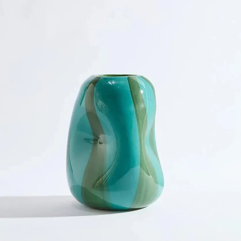 Candy Large Teal Vase-Pots, Planters & Vases-Ben David by KAS-The Bay Room