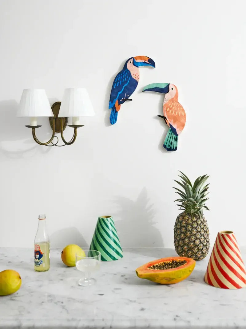 Canopy Toucan Peach Wall Art-Wall Decor-Jones & Co-The Bay Room