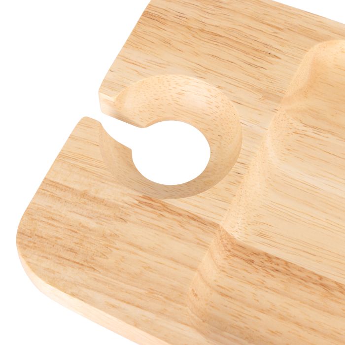 Cantina Rubber Wood Serving Board with Wine Glass Holder 23x15x1.5cm-Dining & Entertaining-Davis & Waddell-The Bay Room