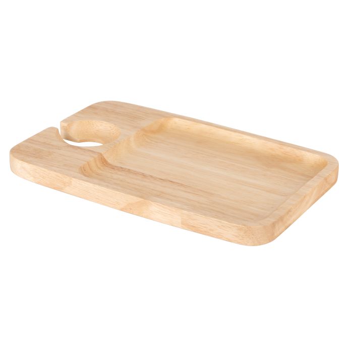 Cantina Rubber Wood Serving Board with Wine Glass Holder 23x15x1.5cm-Dining & Entertaining-Davis & Waddell-The Bay Room