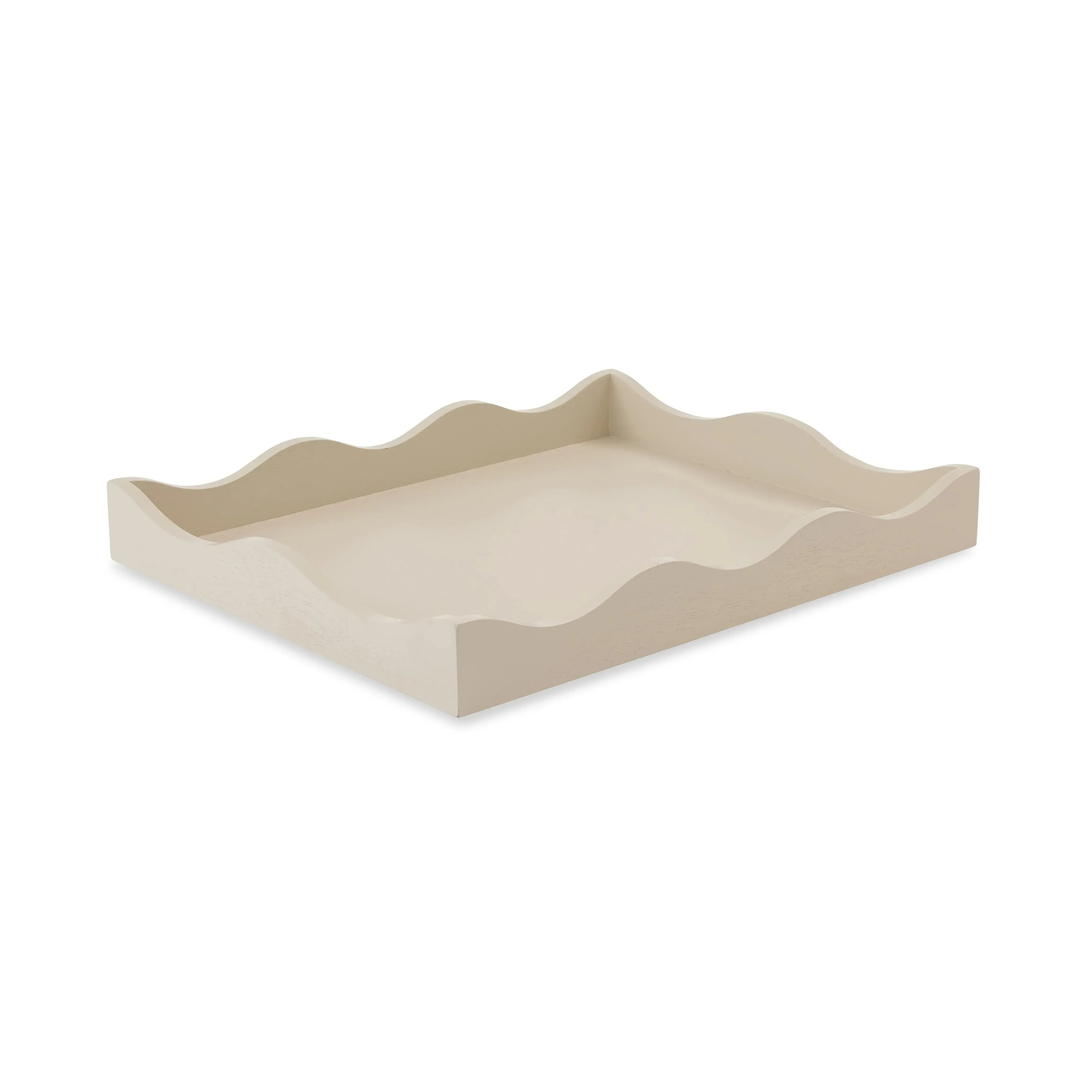 Carey Cream Rectangle Wavy Tray 50x40cm-Decor Items-Madras Link-The Bay Room