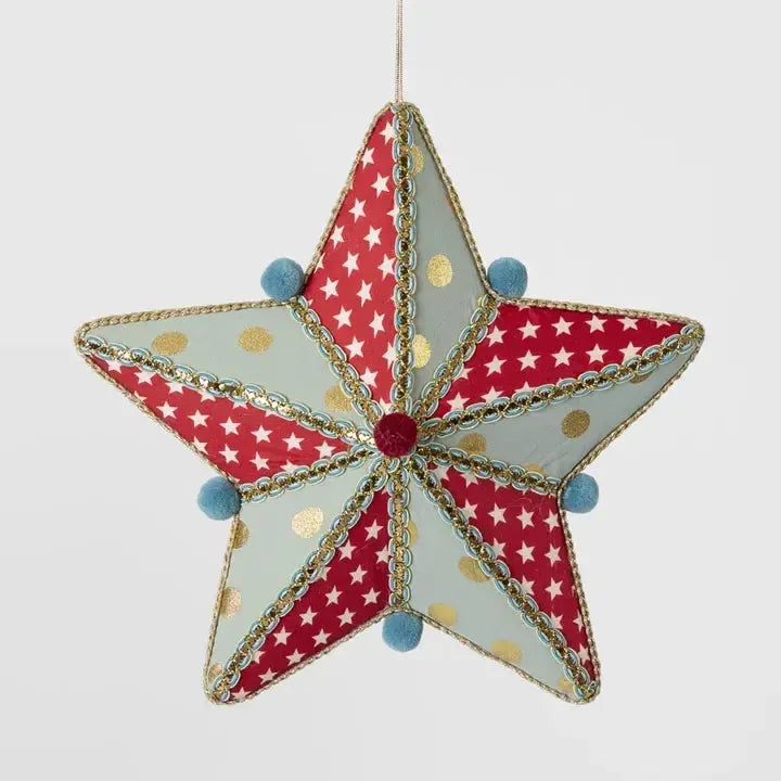 Carnival Hanging Star Red and Green-Christmas-Vixen & Velvet-The Bay Room