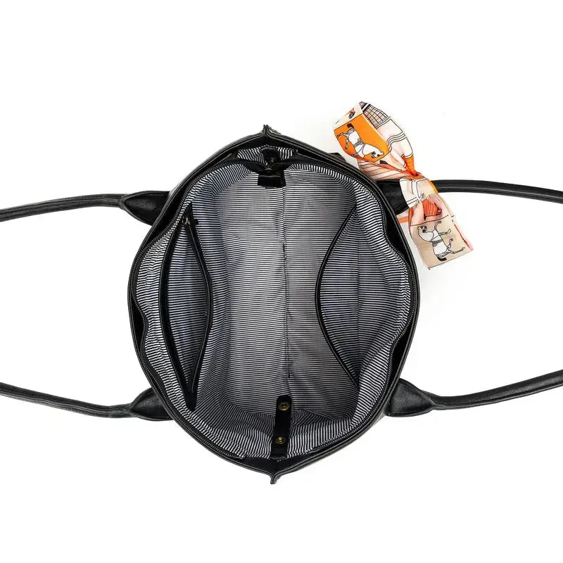 Carolyn 3 Piece Handbag Set - Black-Bags & Clutches-Black Caviar Designs-The Bay Room