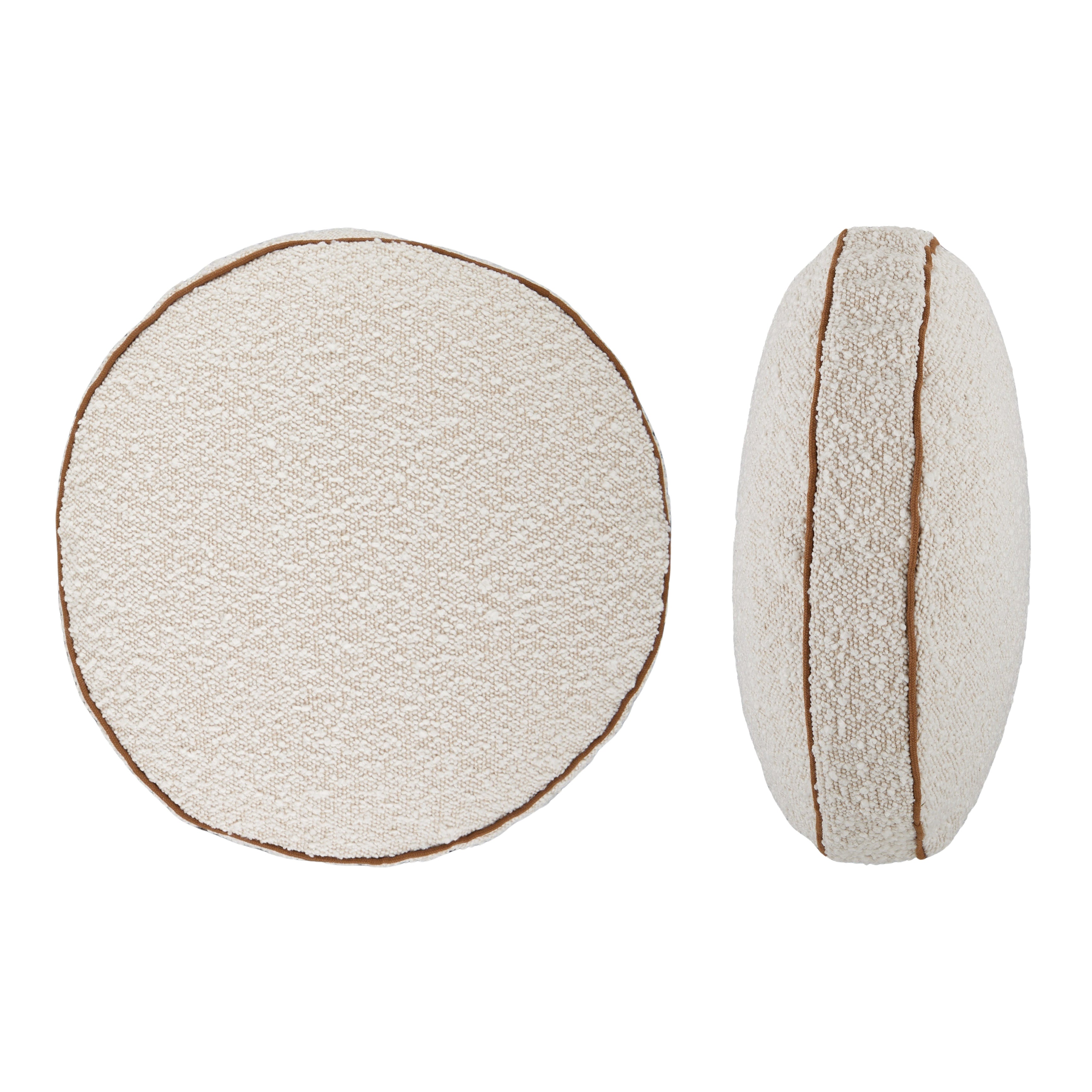 Cate Round Boucle Cushion 40cm Ivory-Soft Furnishings-Coast To Coast Home-The Bay Room