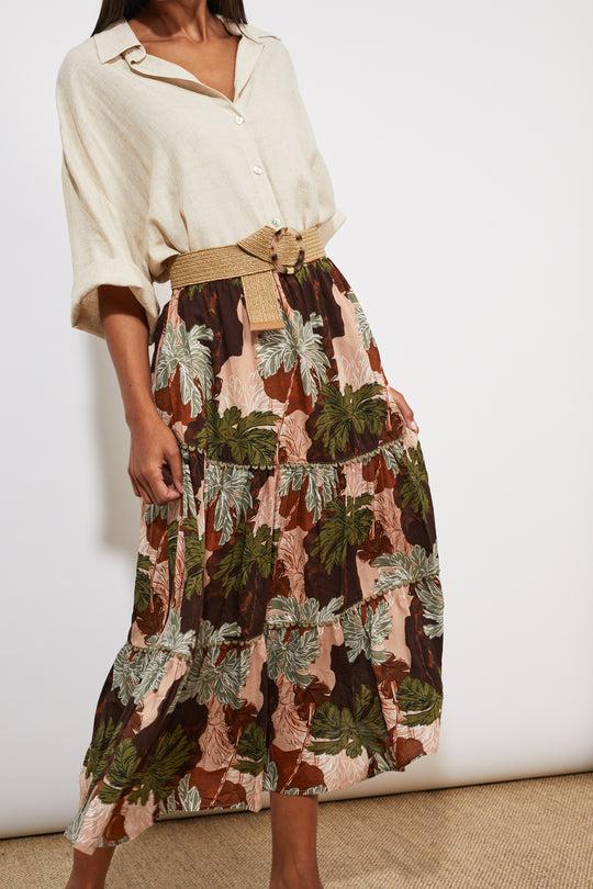 Cayman Tiered Maxi Skirt - Palms-Skirts-Haven-The Bay Room