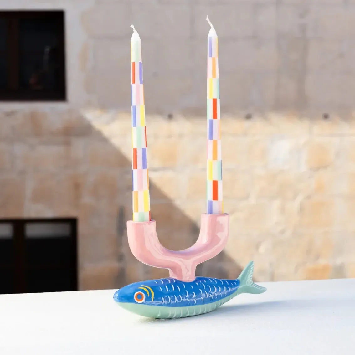 Ceramic Candle Holder - Fish-Decor Items-Talking Tables-The Bay Room