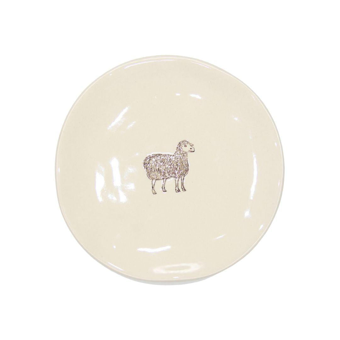 Ceramic Plate Sheep-Decor Items-DWBH-The Bay Room
