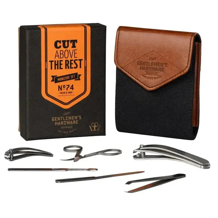 Charcoal Canvas Manicure Set-Beauty & Well-Being-Gentlemen's Hardware-The Bay Room