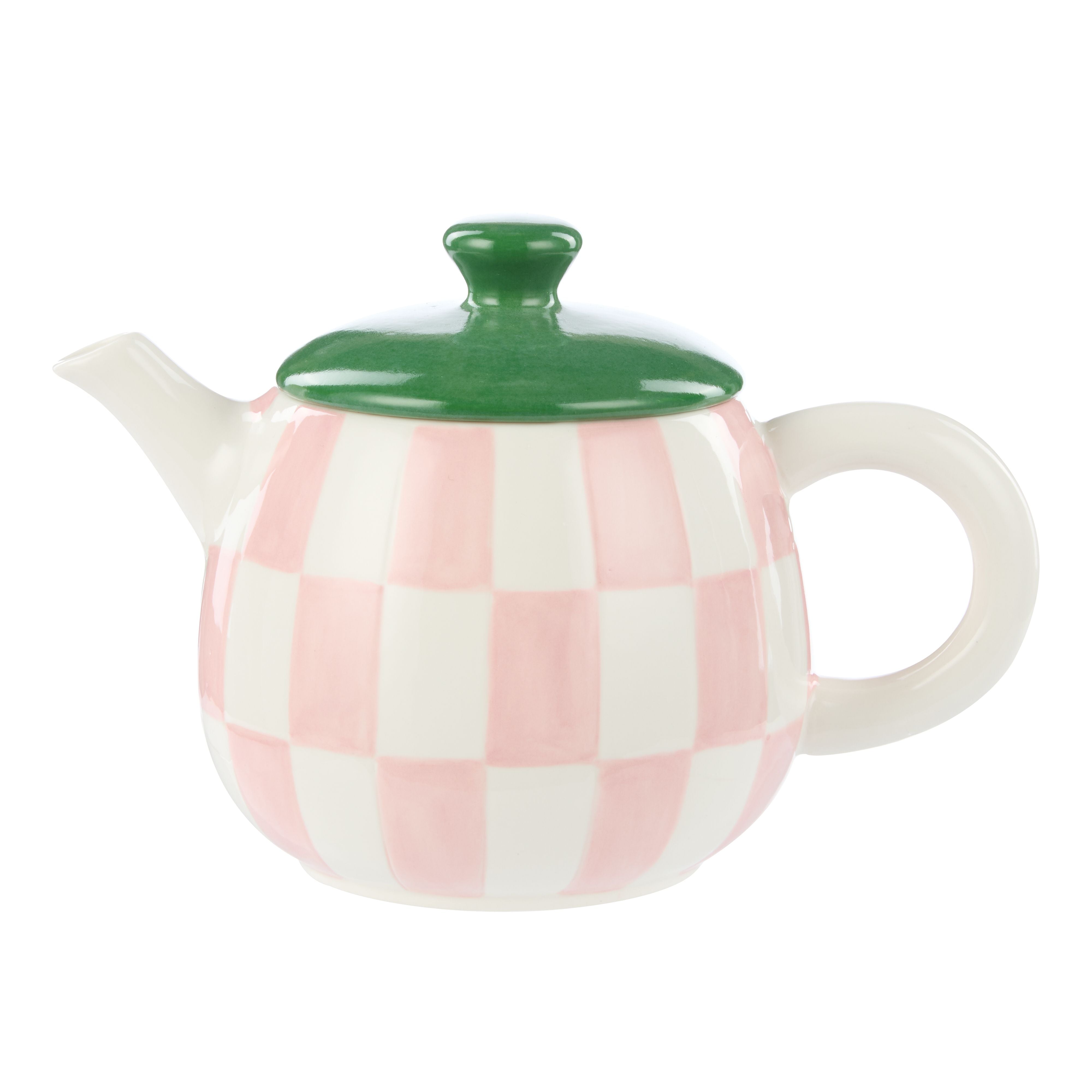 Check 700ml Teapot 20.5x14x13cm Pink & Green-Dining & Entertaining-Emporium-The Bay Room