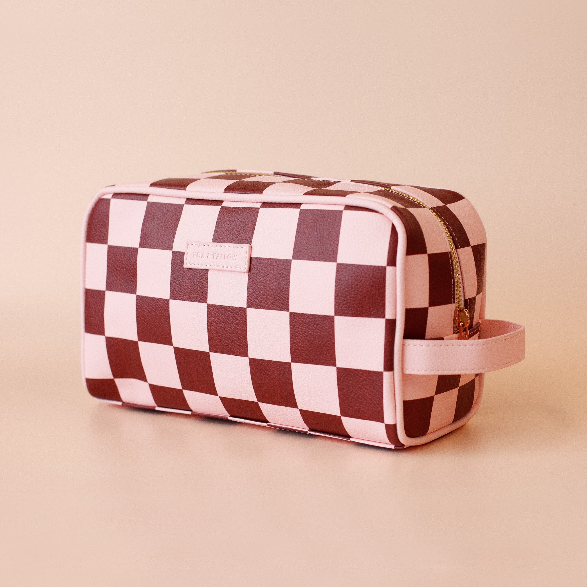 Cherry Check Wash Bag-Beauty & Well-Being-Fox & Fallow-The Bay Room