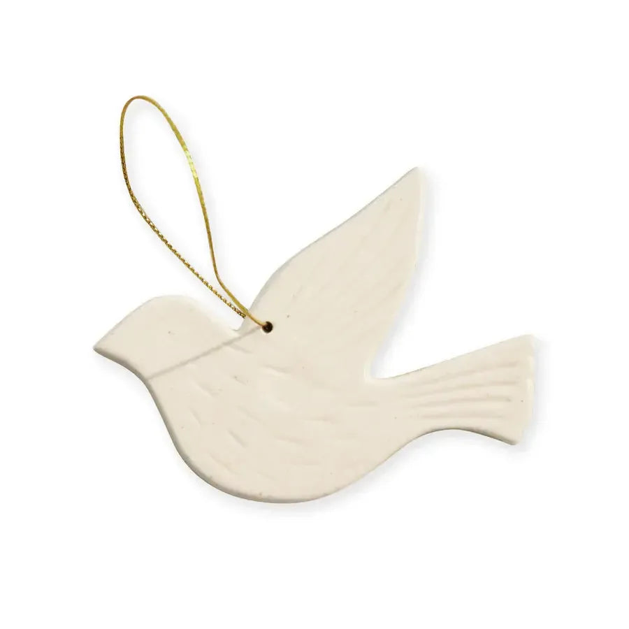 Christmas Dove White Hanging Decoration 6.5x9.8x0.6cm-Christmas-Madras Link-The Bay Room