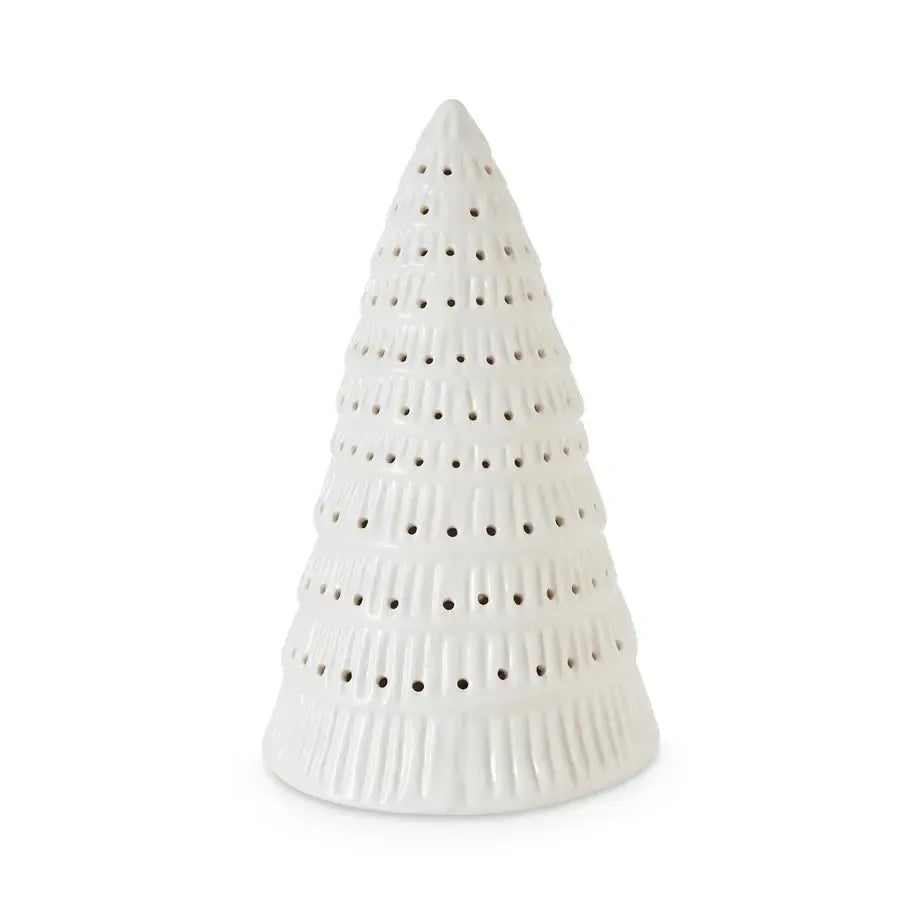 Christmas Tree White Table Decoration 15x25cm-Christmas-Madras Link-The Bay Room