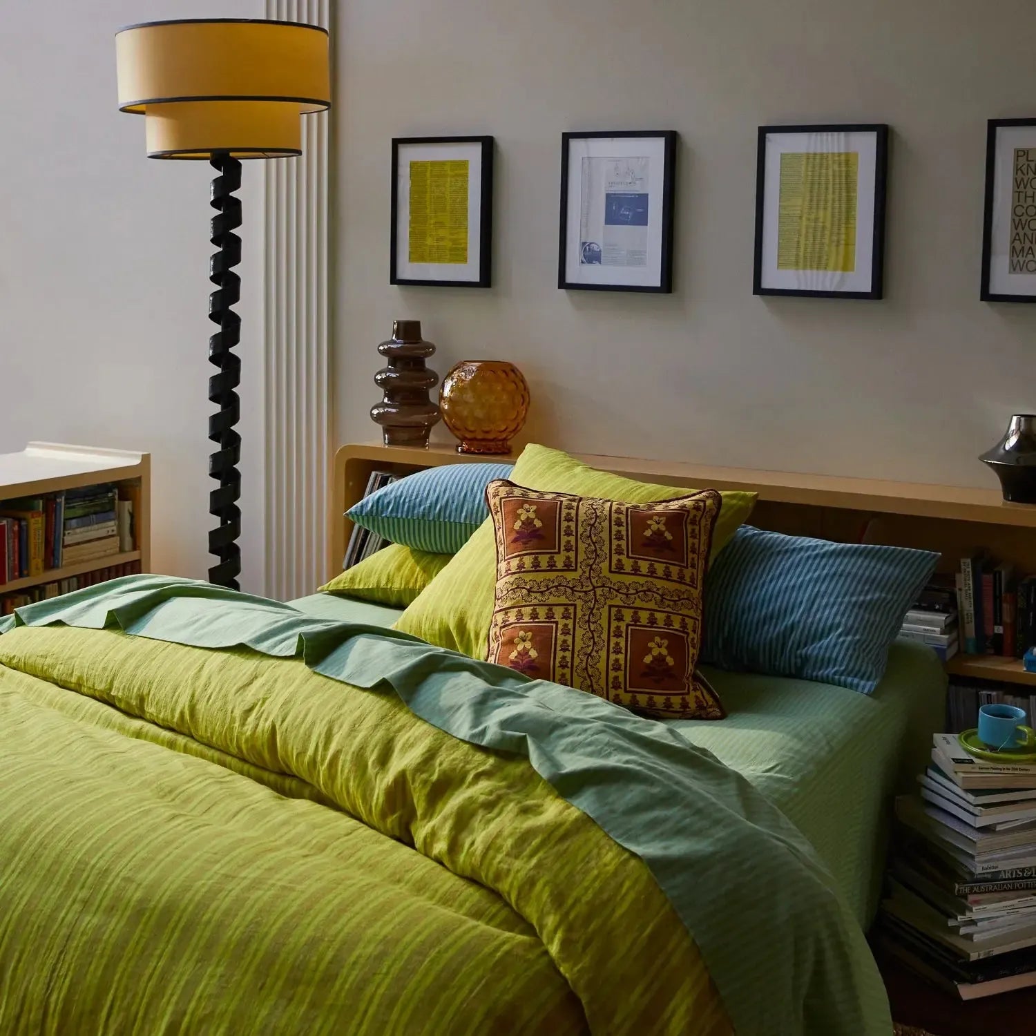 Claire Reversible Cushion - Mustard-Soft Furnishings-Sage & Clare-The Bay Room
